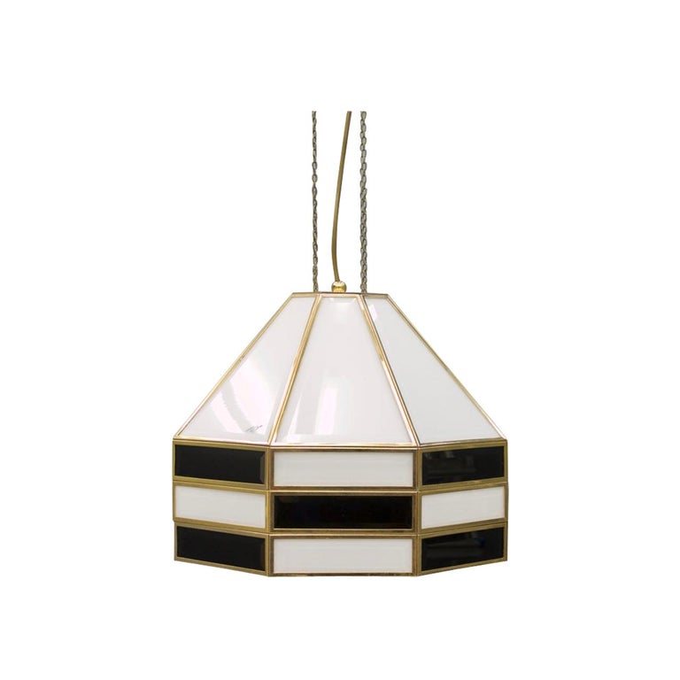 Glass and Brass Pendant by Carl Zalloni for Cazal, 1969 For Sale