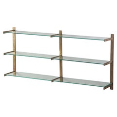Rare Glass and Brass Wall Shelf System, Ahti Taskinen, 1960/1970s
