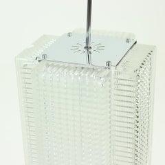 Rare Glass and Chrome Ceiling Light by Napako, Czechoslovakia, 1960s