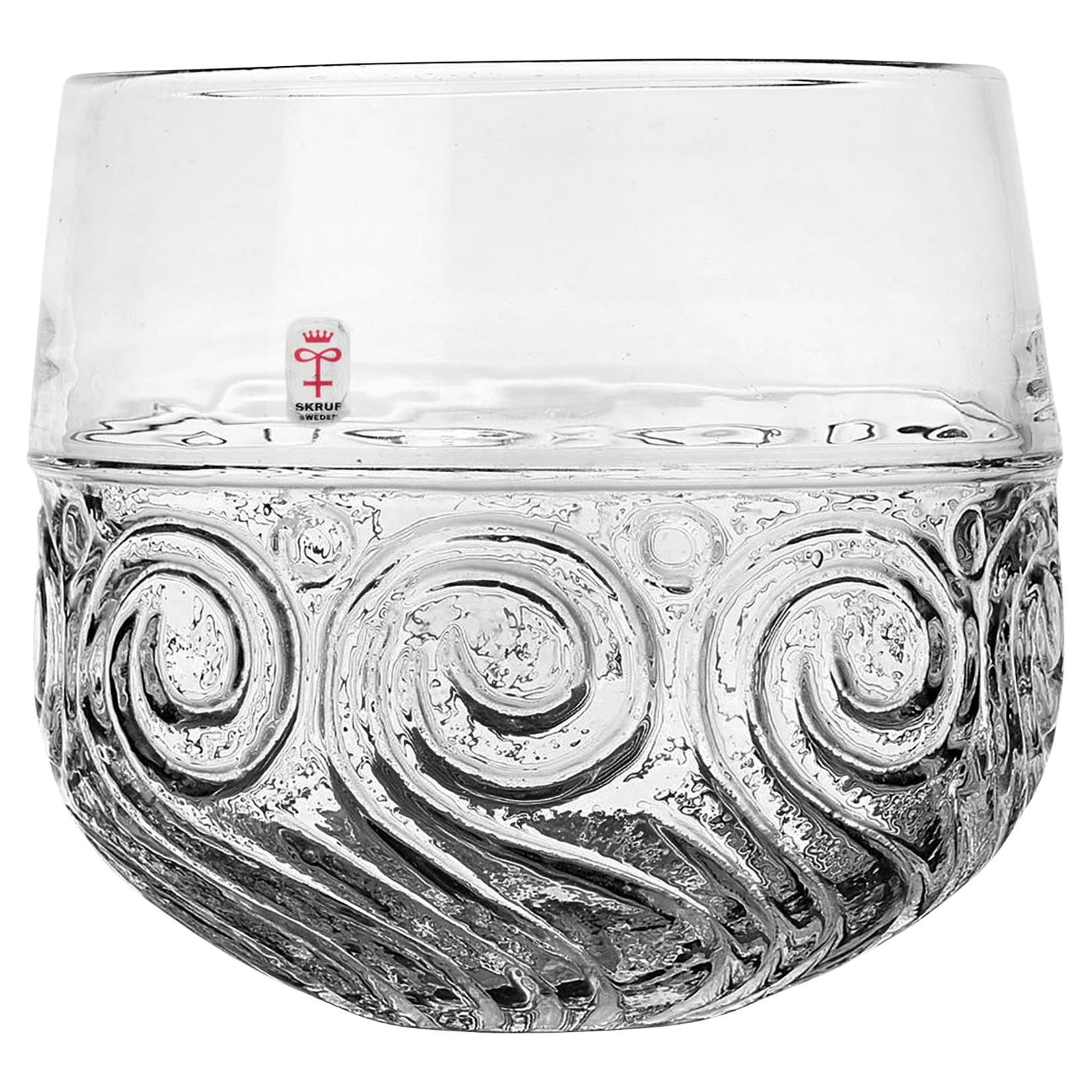 Rara ciotola in vetro di Bengt Edenfalk, eseguita da Skruf Svezia anni 
60