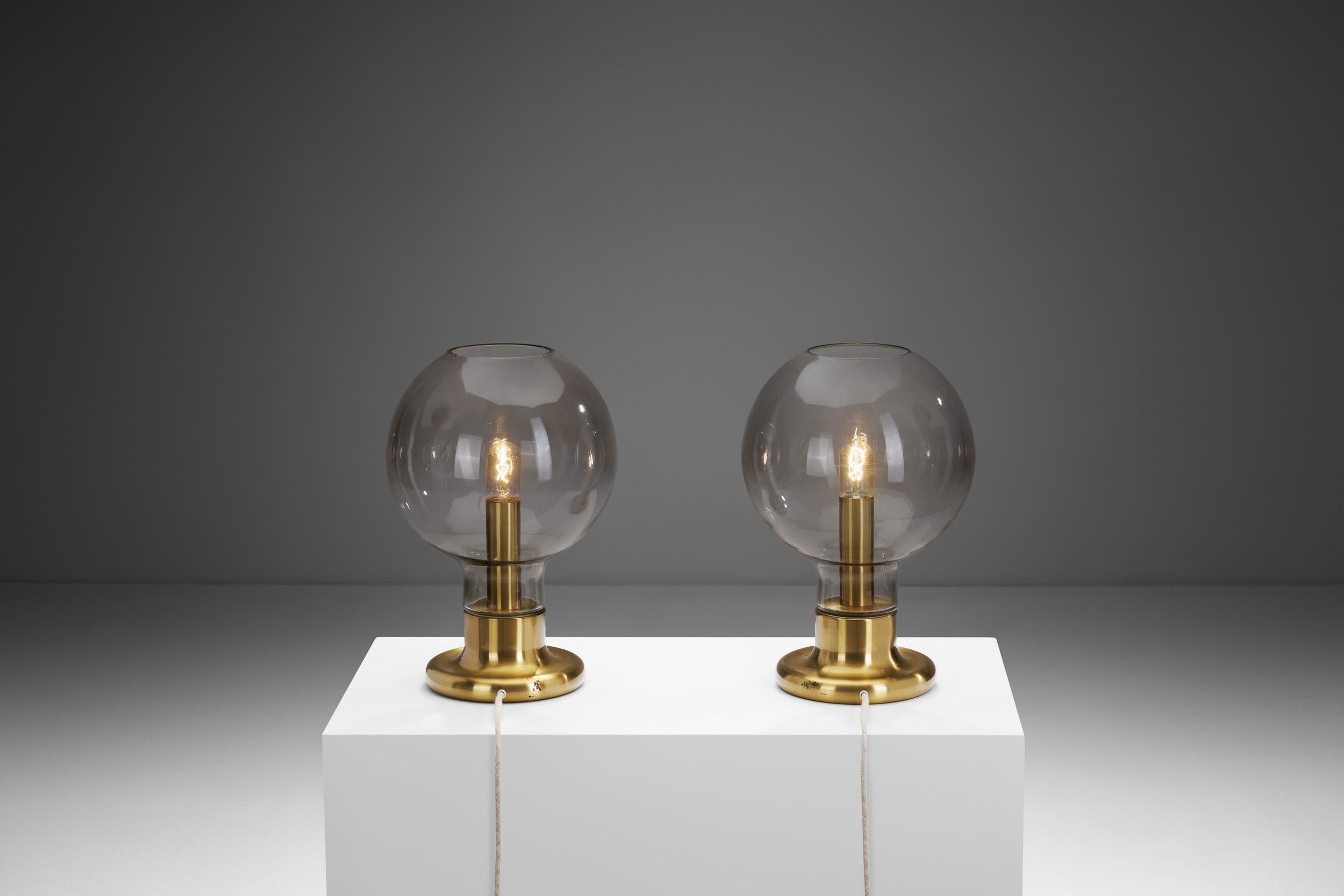 Mid-Century Modern Rare Glass Dome Table Lamps by Cosack Leuchten, Germany 1970s For Sale