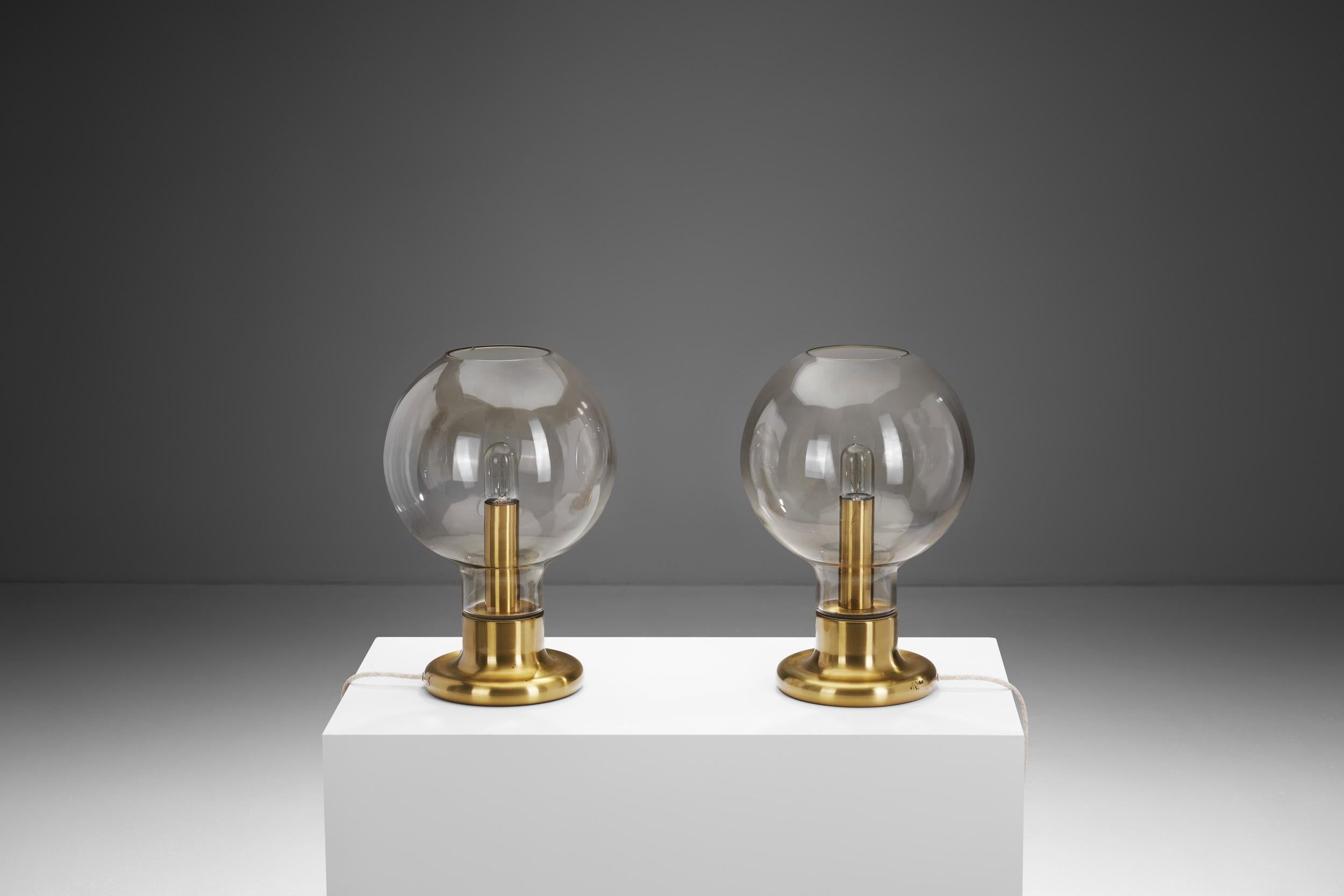 Rare Glass Dome Table Lamps by Cosack Leuchten, Germany 1970s In Good Condition For Sale In Utrecht, NL