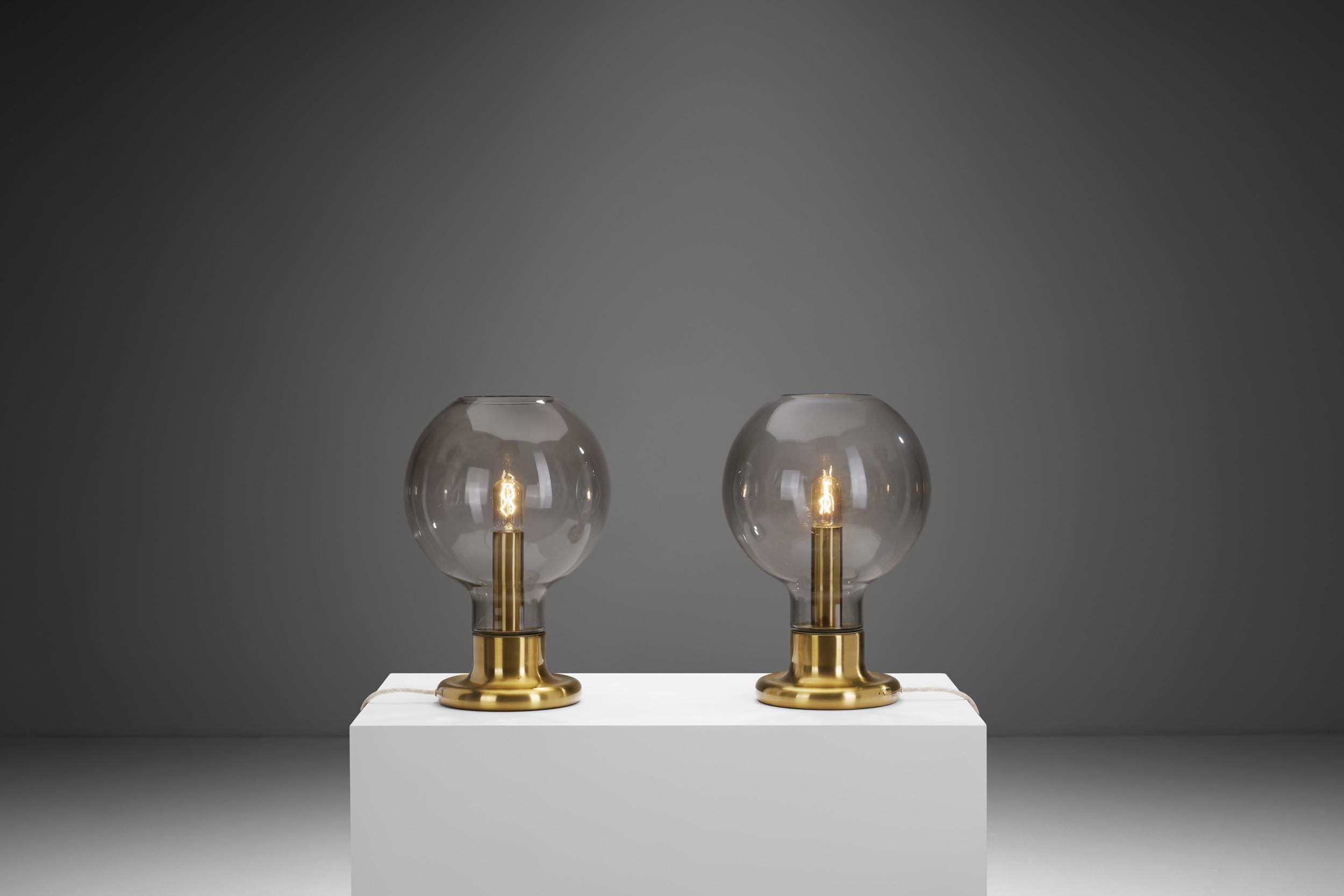 Rare Glass Dome Table Lamps by Cosack Leuchten, Germany 1970s For Sale 1