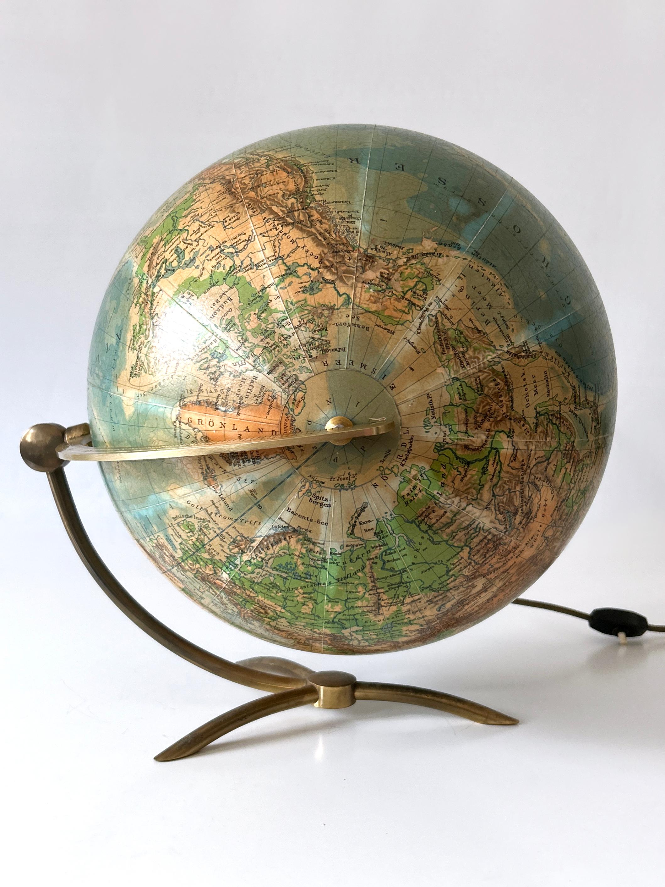 Lampada da tavolo o globo terrestre in vetro raro di Columbus Verlag - Paul Oestergaard 1960 in vendita 3