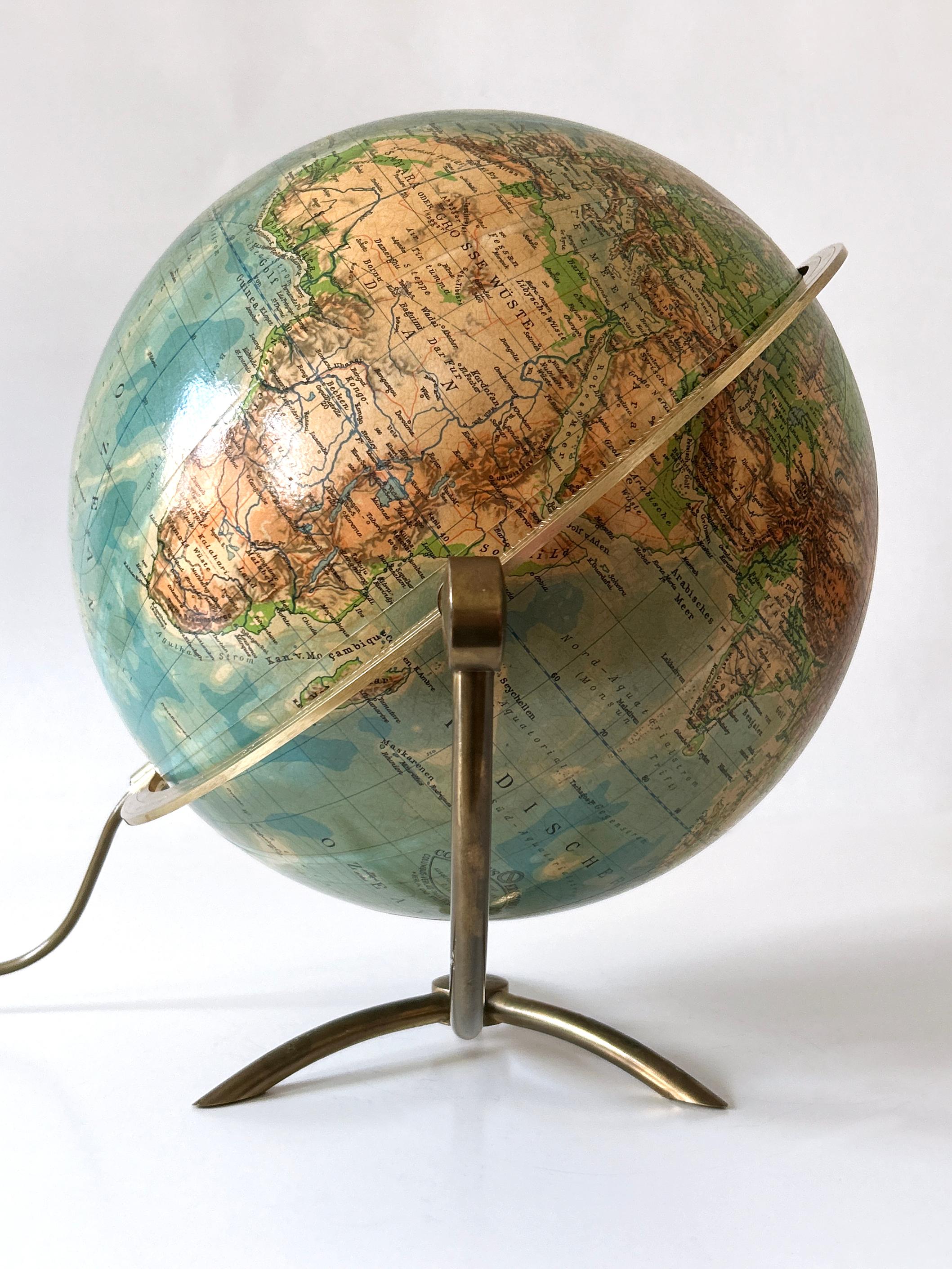 Lampada da tavolo o globo terrestre in vetro raro di Columbus Verlag - Paul Oestergaard 1960 in vendita 5