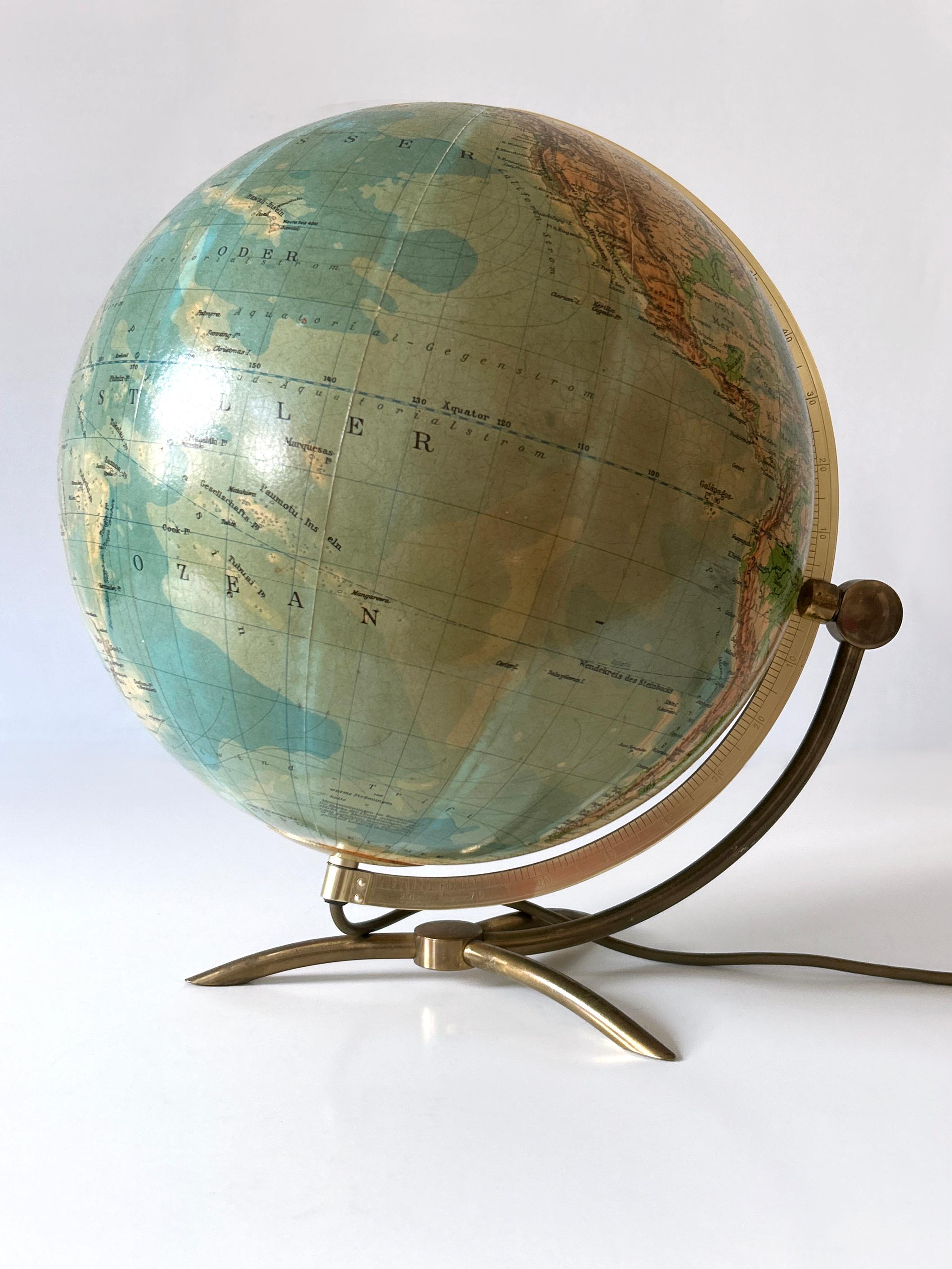 Lampada da tavolo o globo terrestre in vetro raro di Columbus Verlag - Paul Oestergaard 1960 in vendita 10