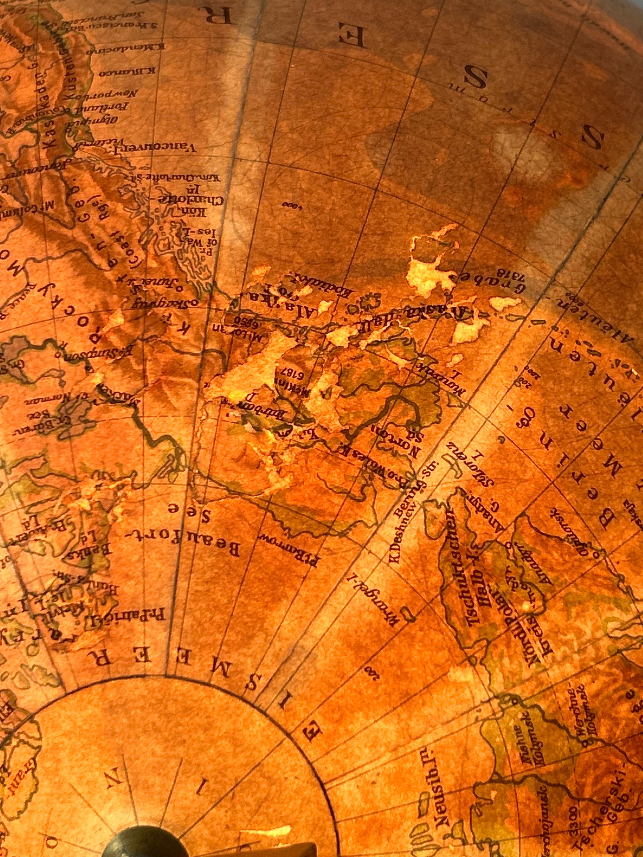Lampada da tavolo o globo terrestre in vetro raro di Columbus Verlag - Paul Oestergaard 1960 in vendita 12