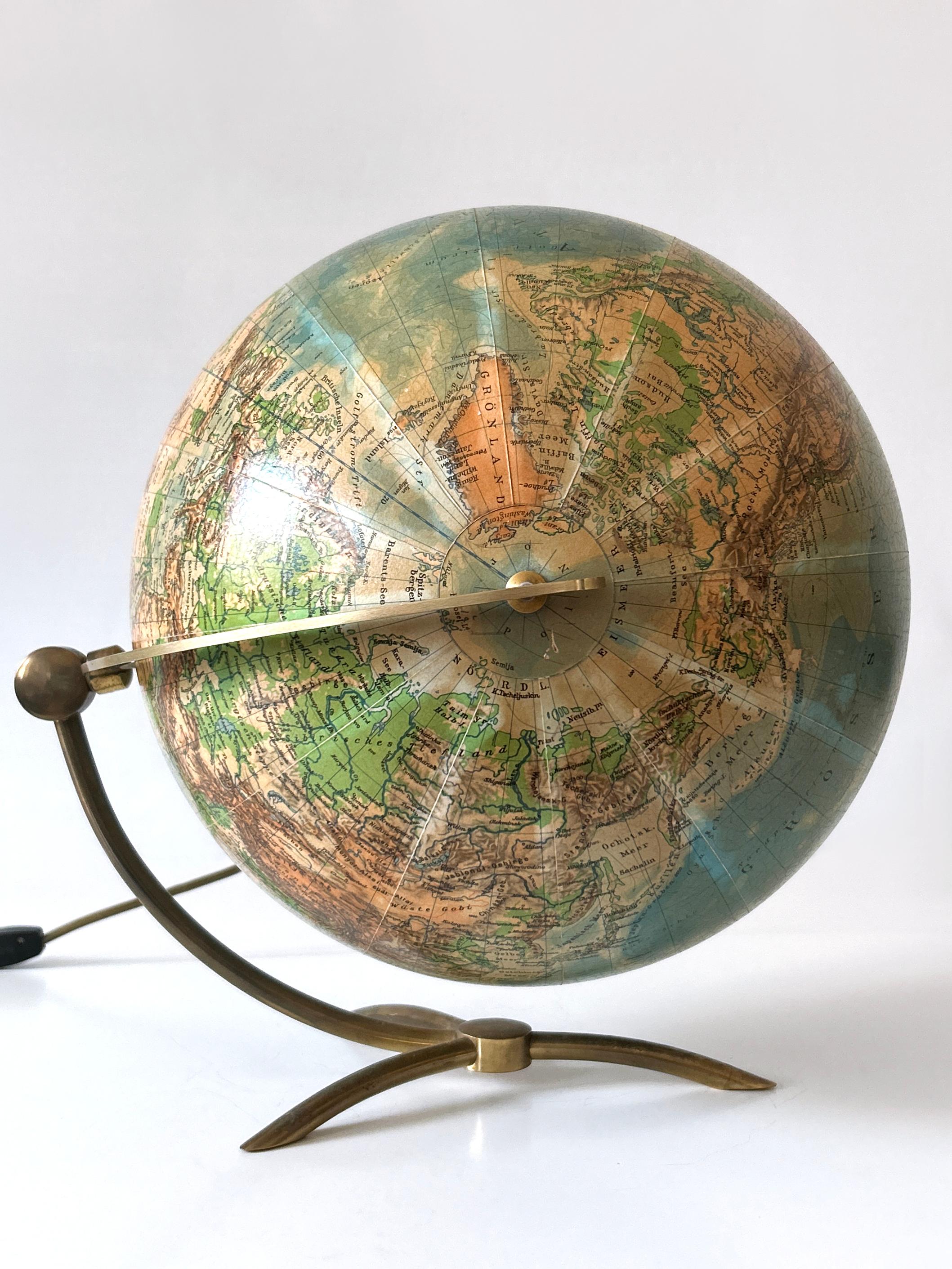 Lampada da tavolo o globo terrestre in vetro raro di Columbus Verlag - Paul Oestergaard 1960 in vendita 1