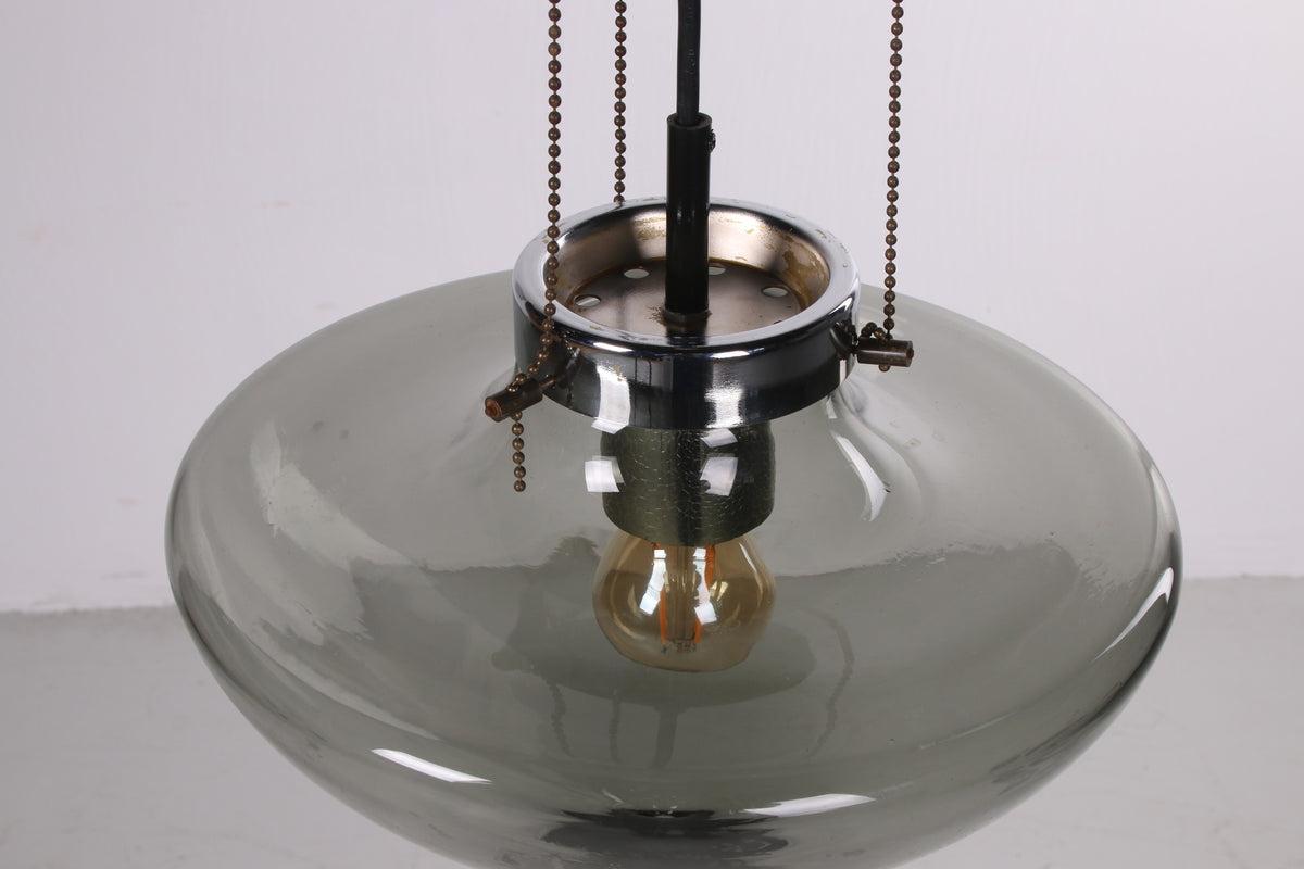 Mid-Century Modern Rare Glass Hanging Lamp High Chaparral by Raak, 1970s For Sale