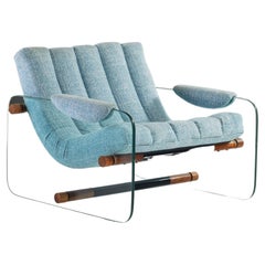 Rare Glass Lounge Chair After Fabio Lenci by Adrian Pearsall for Craft Associate