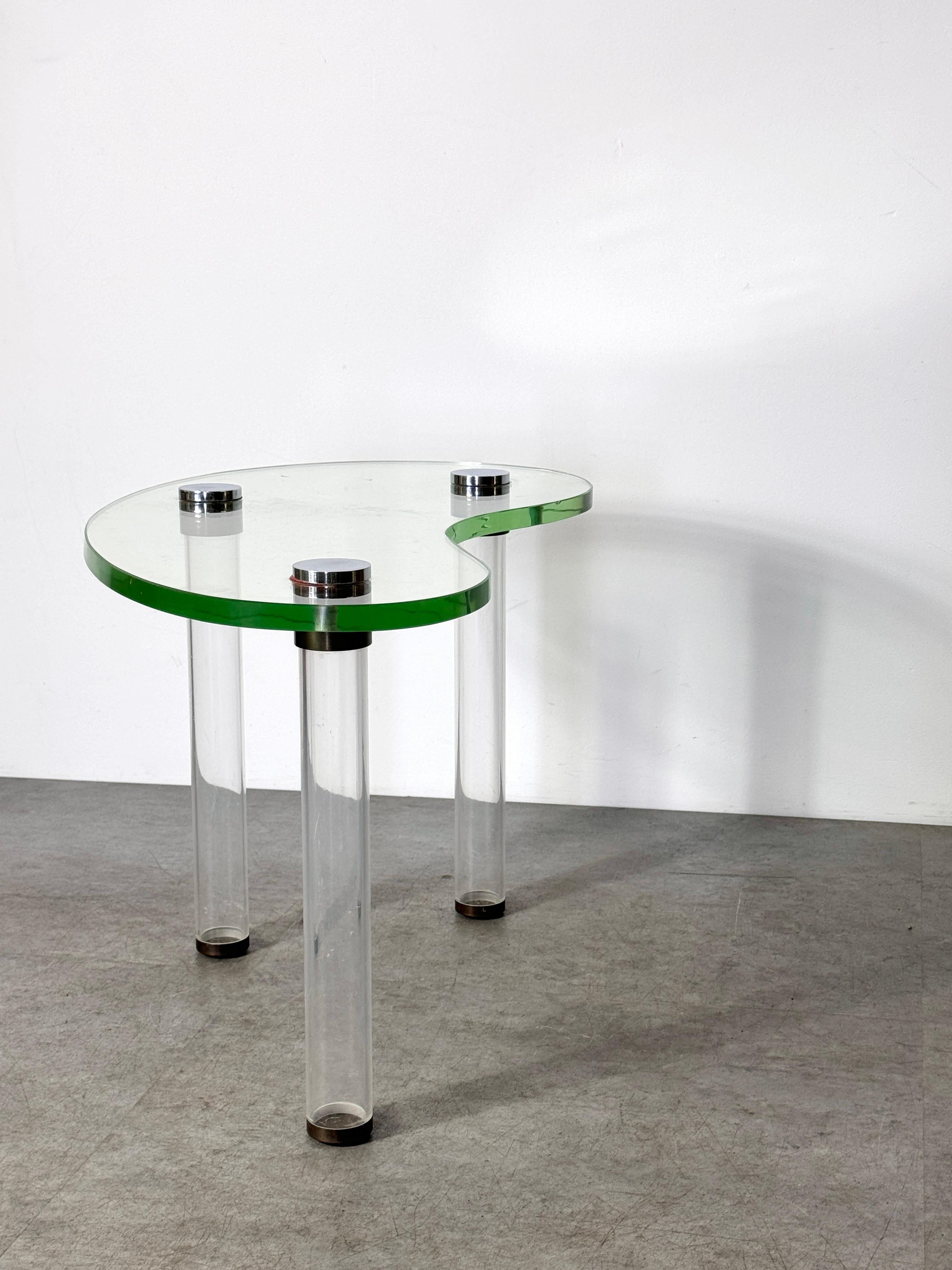 American Rare Glass & Lucite Kidney Table by Gilbert Rohde for Herman Miller Luxury Group