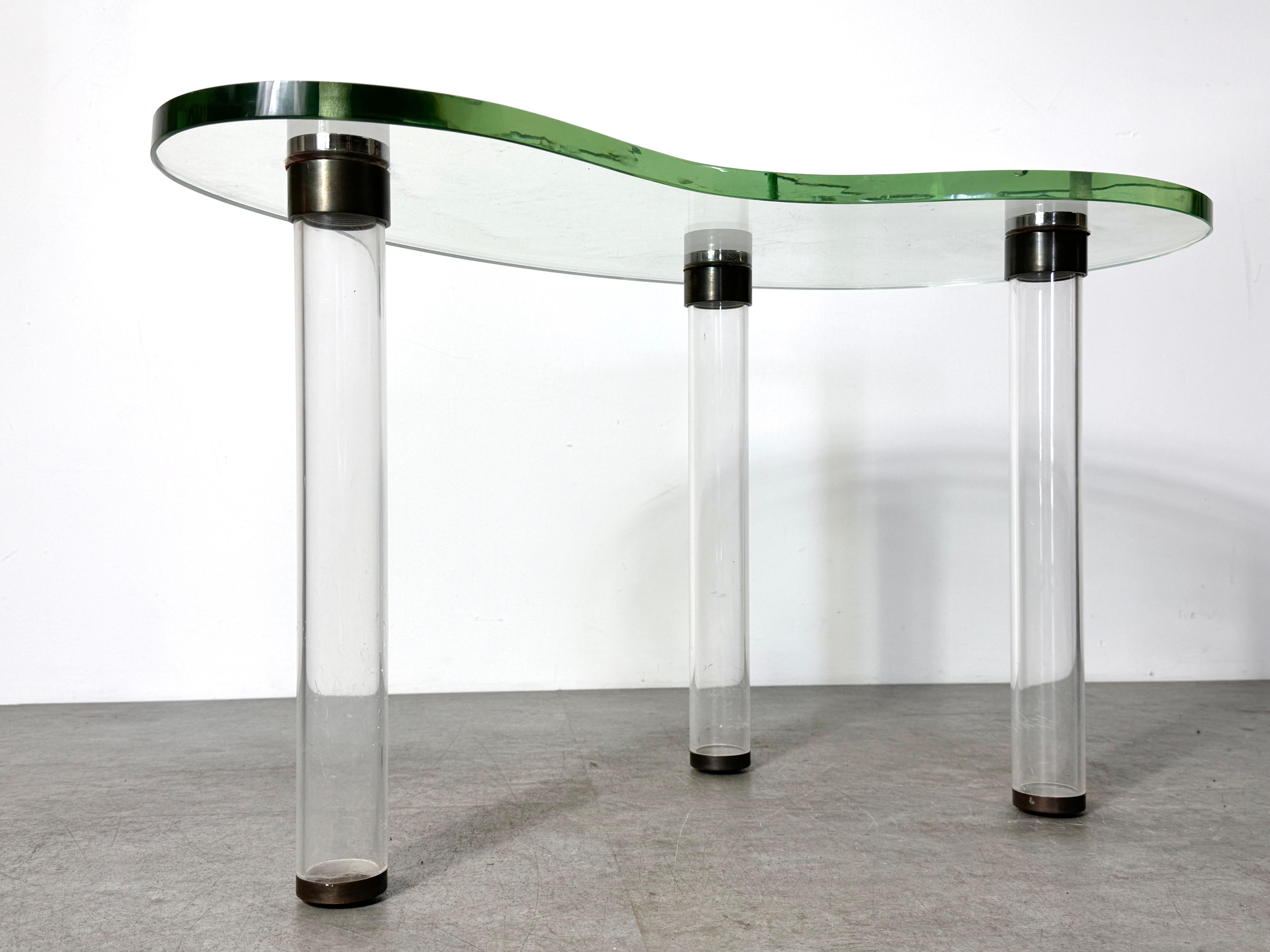 Rare Glass & Lucite Kidney Table by Gilbert Rohde for Herman Miller Luxury Group In Fair Condition In Troy, MI