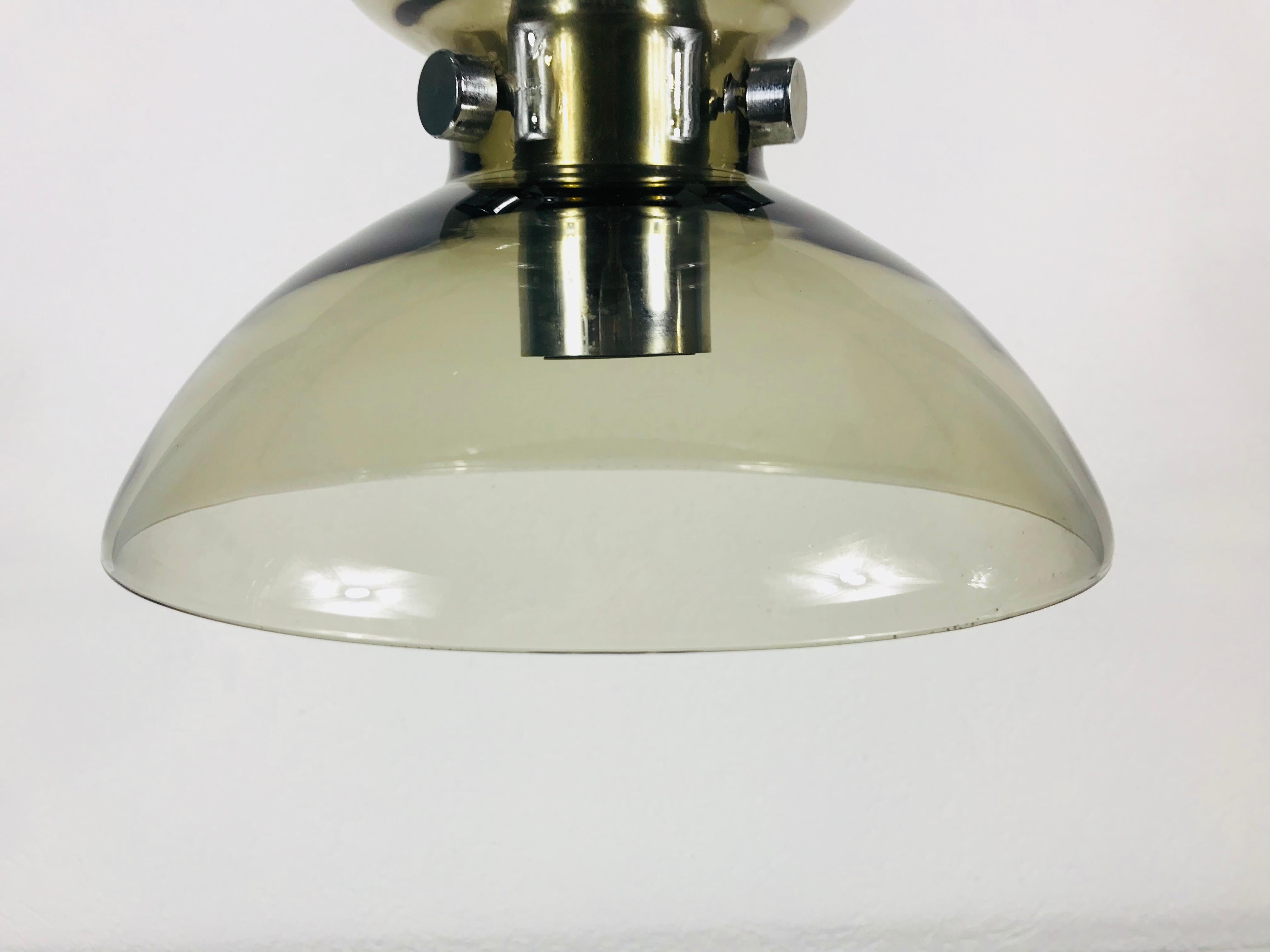 Rare Glass Pendant Lamp by Limburg, 1970s For Sale 3