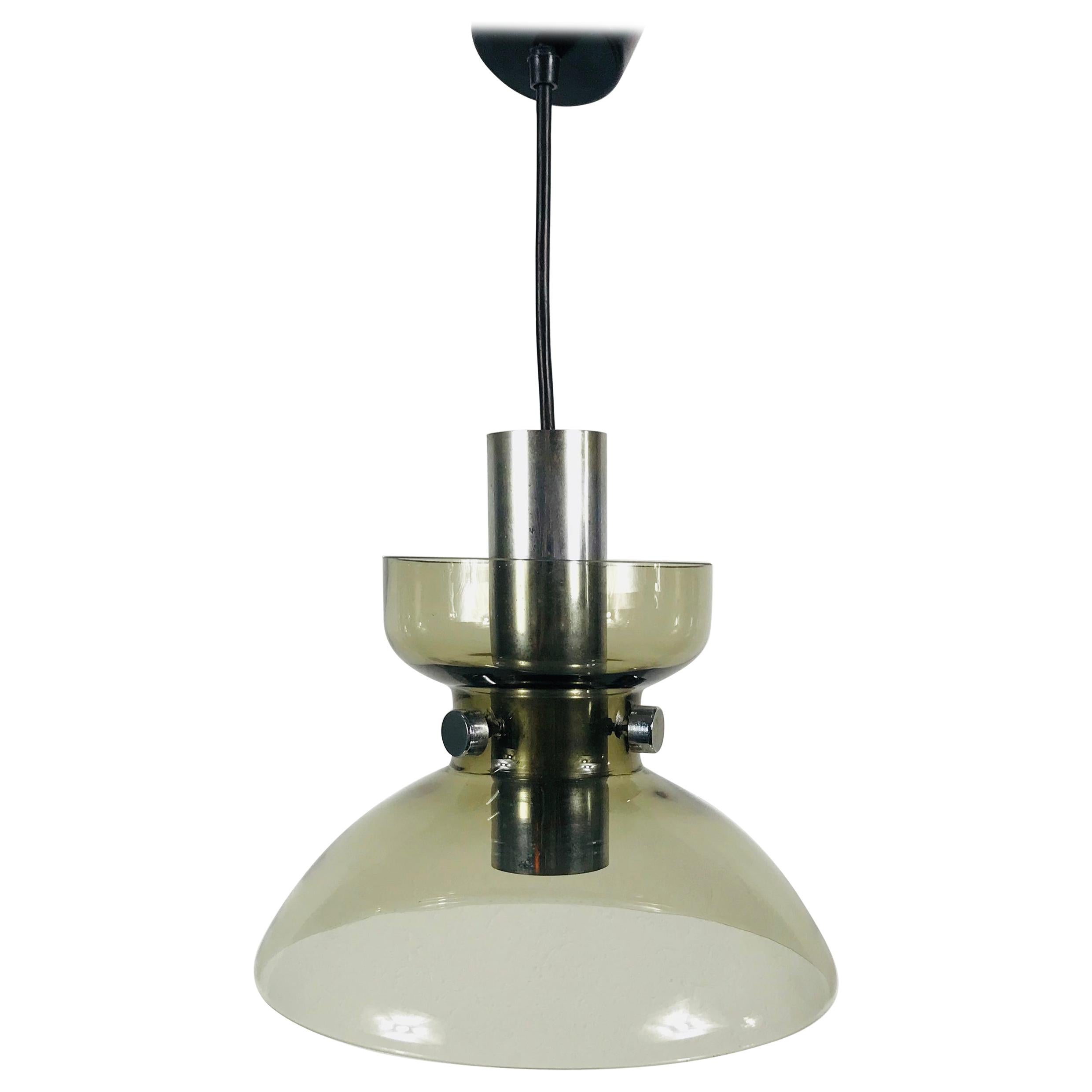 Rare Glass Pendant Lamp by Limburg, 1970s For Sale