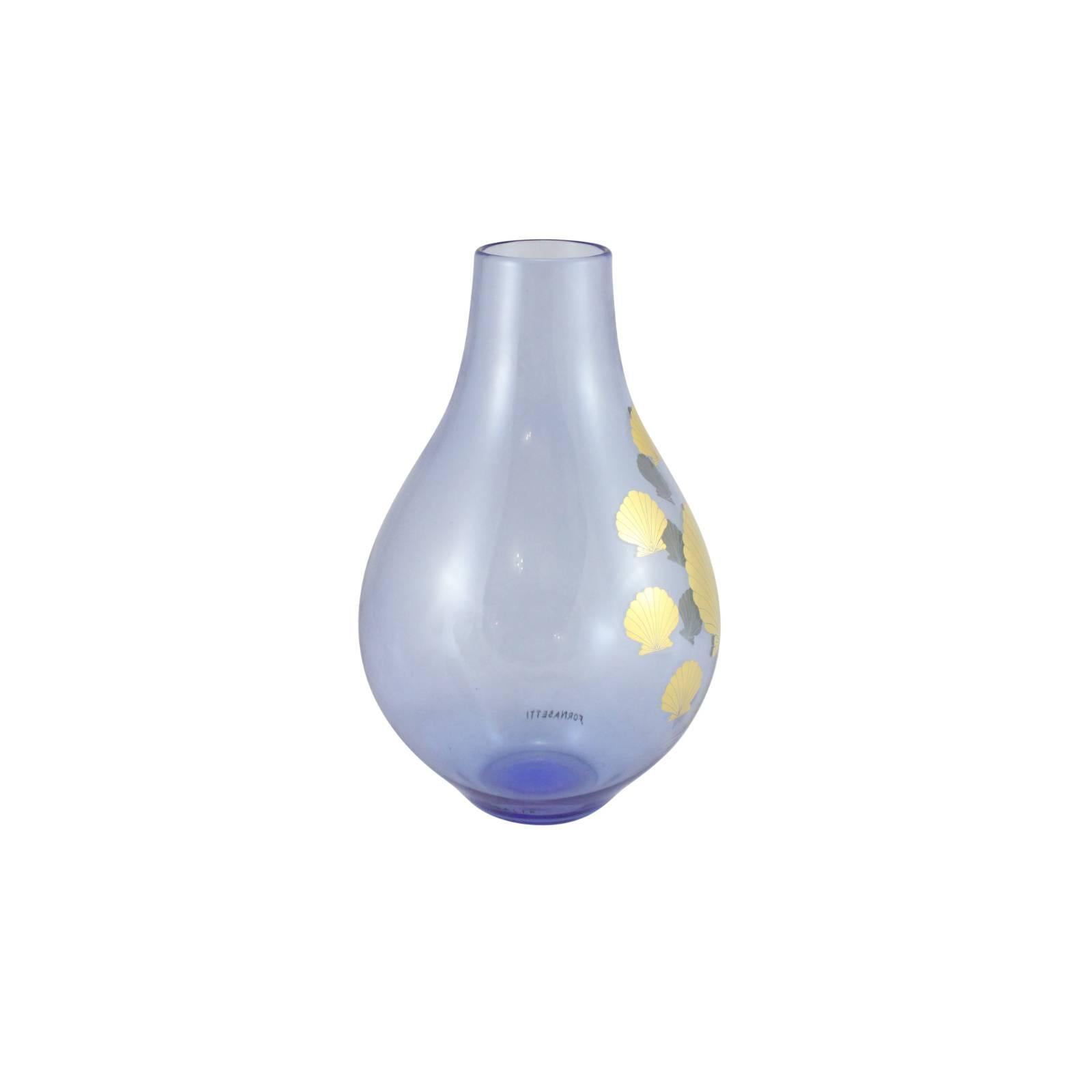 Italian Rare Glass Vase 'Conchiglie' by Piero Fornasetti For Sale