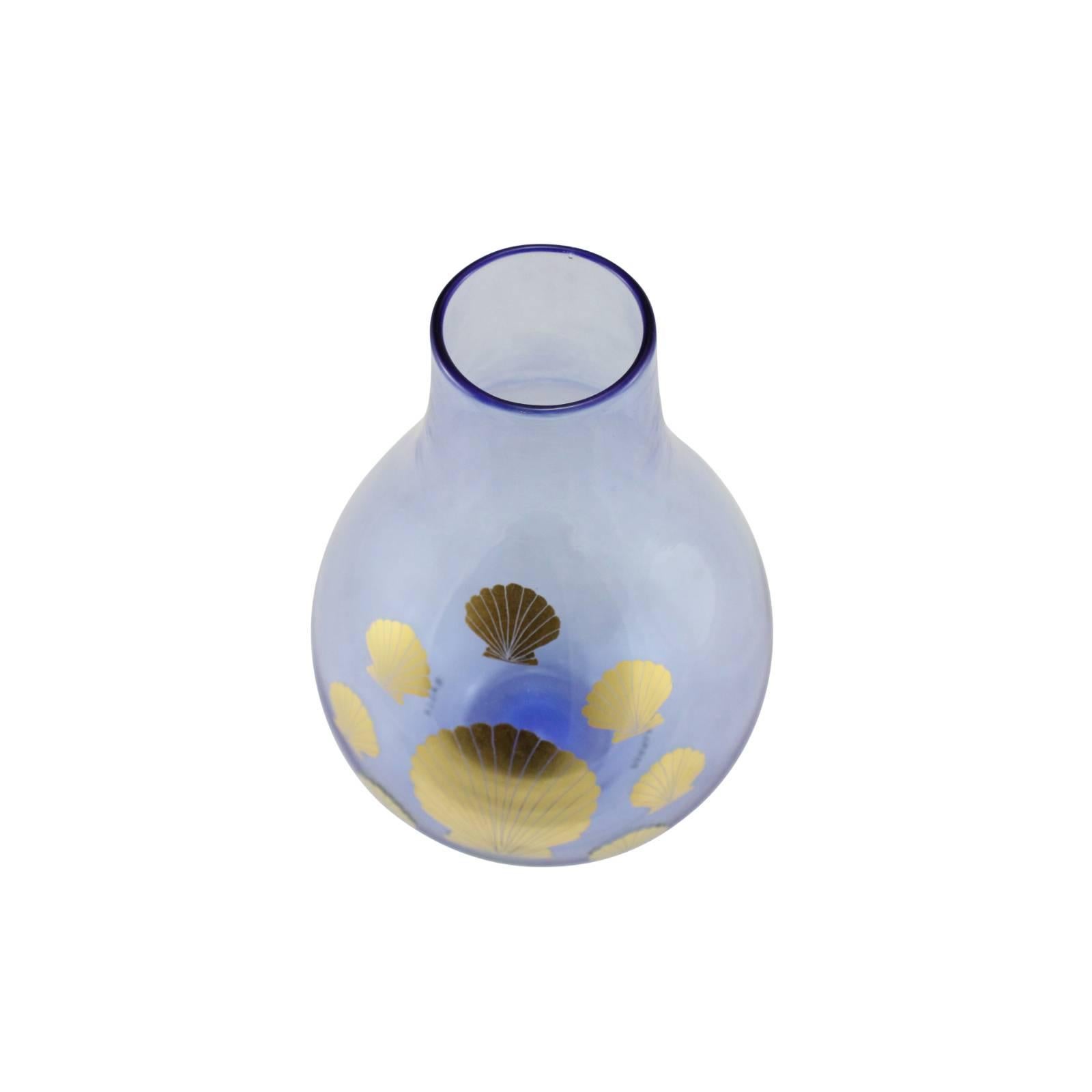 Gilt Rare Glass Vase 'Conchiglie' by Piero Fornasetti For Sale
