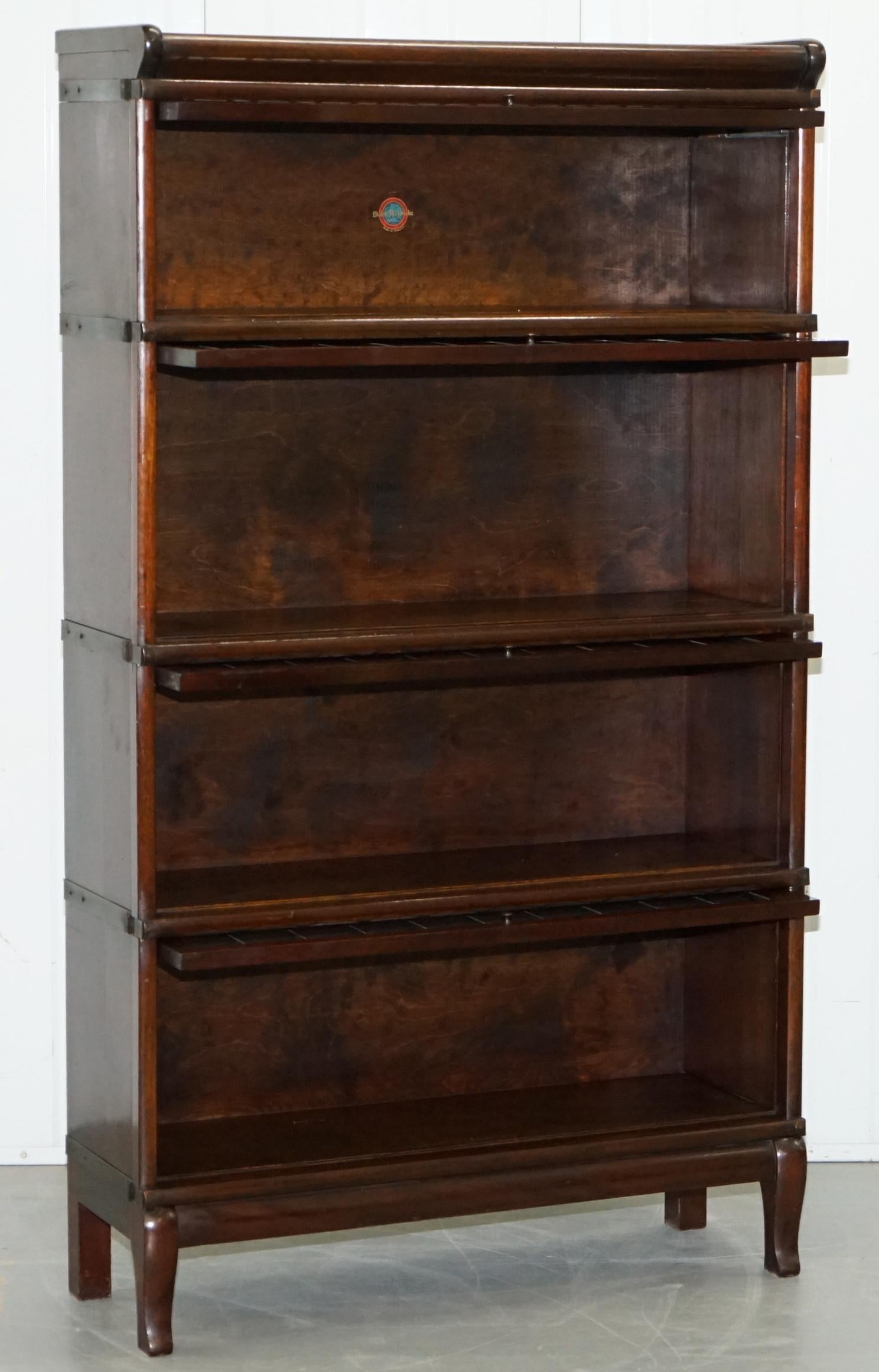 Rare Globe Wernicke Mahogany & Lead Lined Glass Legal Stacking Library Bookcase 11