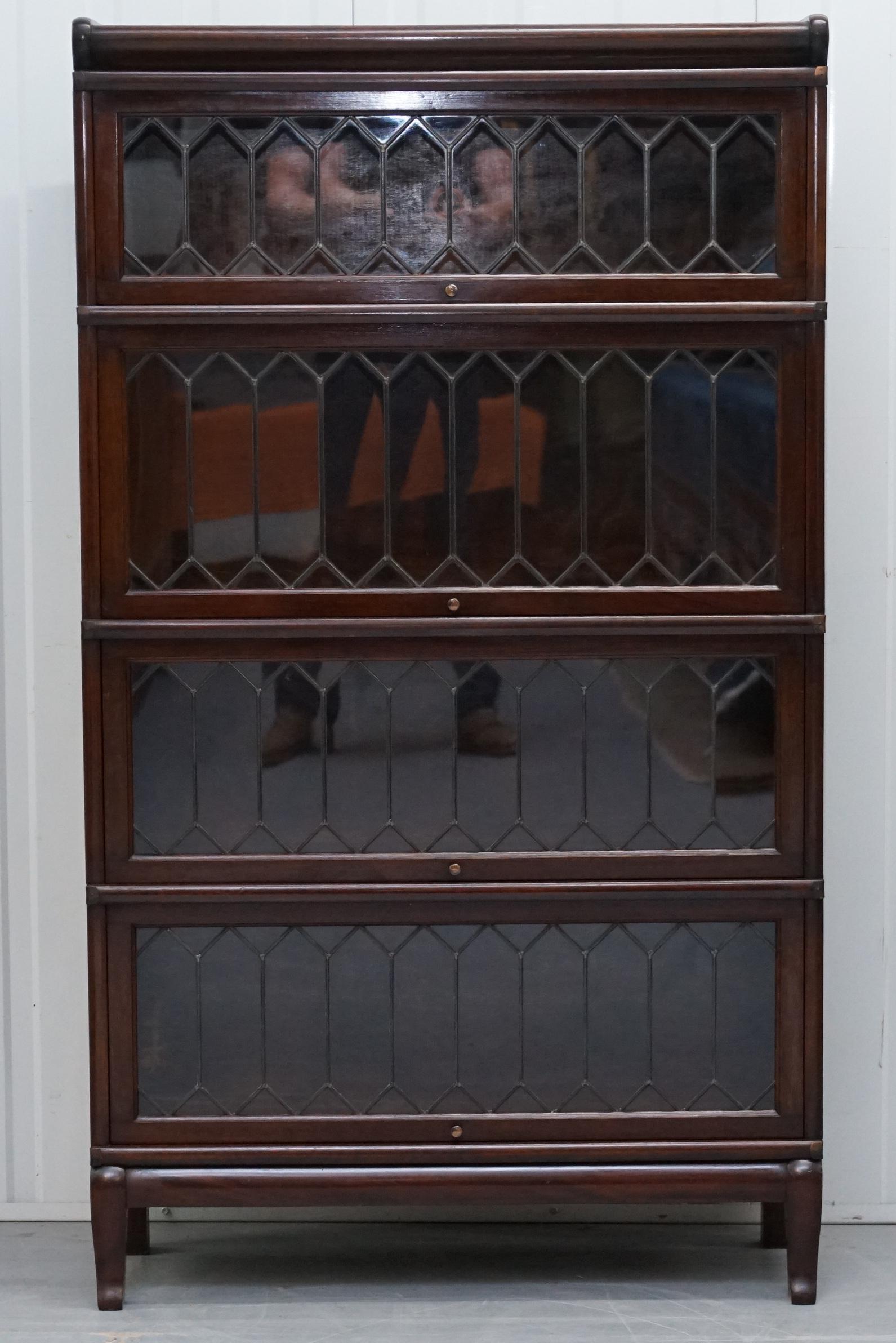 We are delighted to offer for sale this stunning original circa 1900 Globe Wernicke Mahogany with lead-lined glass stacking Legal Library bookcase

A very good looking well made and functional piece of furniture, these bookcases are highly
