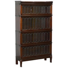 Rare Globe Wernicke Mahogany & Lead Lined Glass Legal Stacking Library Bookcase