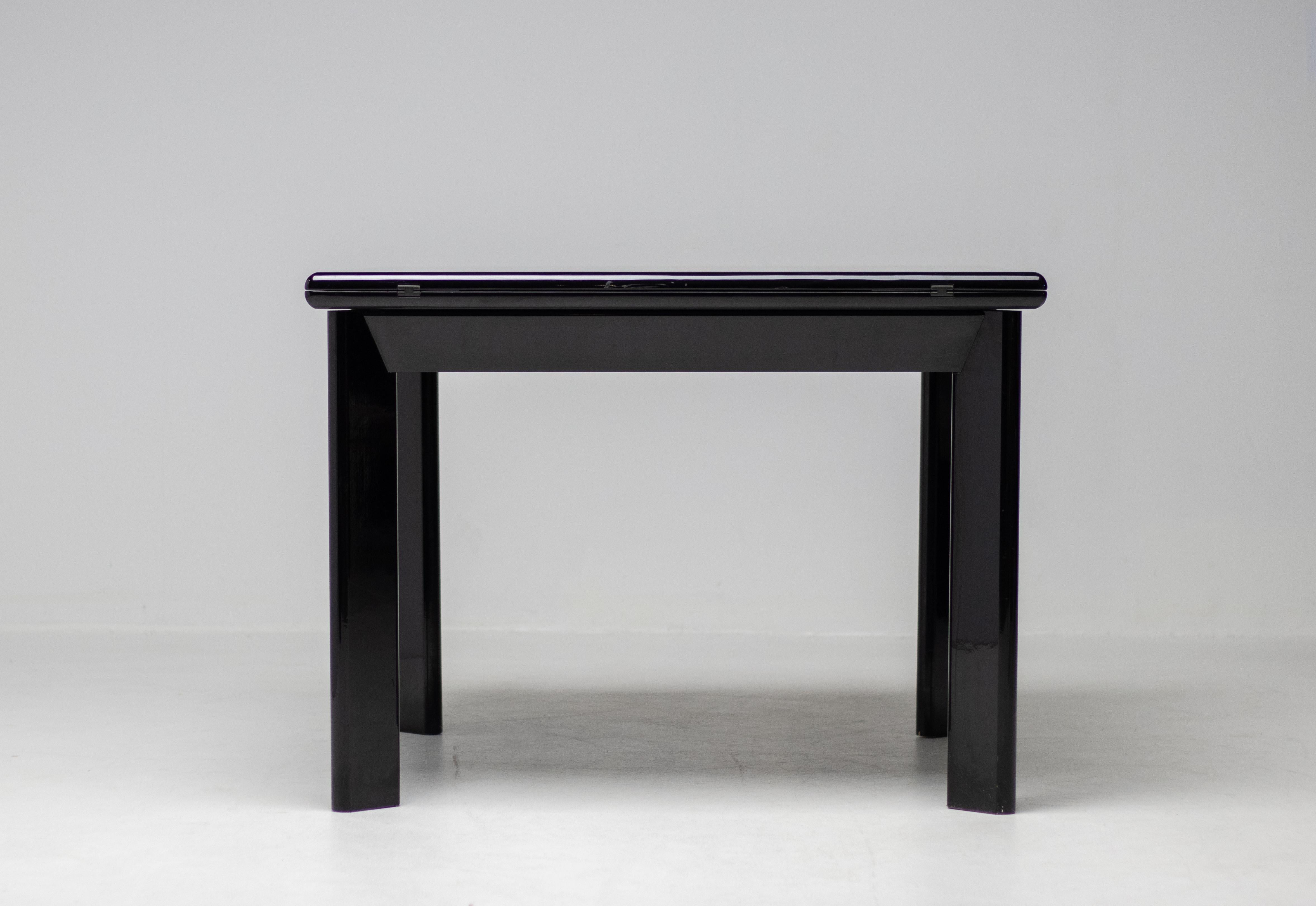 Italian Rare Gloss Black Folding Table by Kazuhide Takahama For Sale