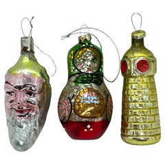 Seltener Gnom:: Matroschka und Leuchtturm Weihnachtsschmuck Vintage