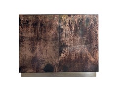 Rare meuble de bar en peau de chèvre d'Aldo Tura, Italie, années 1970