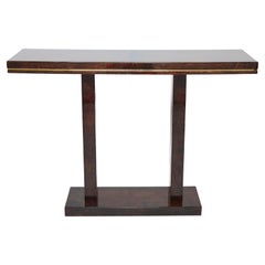 Console rare en laiton et parchemin de peau de chèvre par Aldo Tura, années 1960