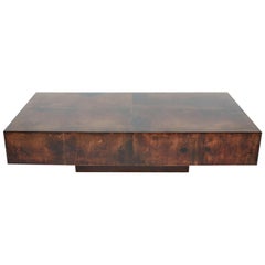 Rare Goatskin Parchment Coffee Table by Aldo Tura, 1960s