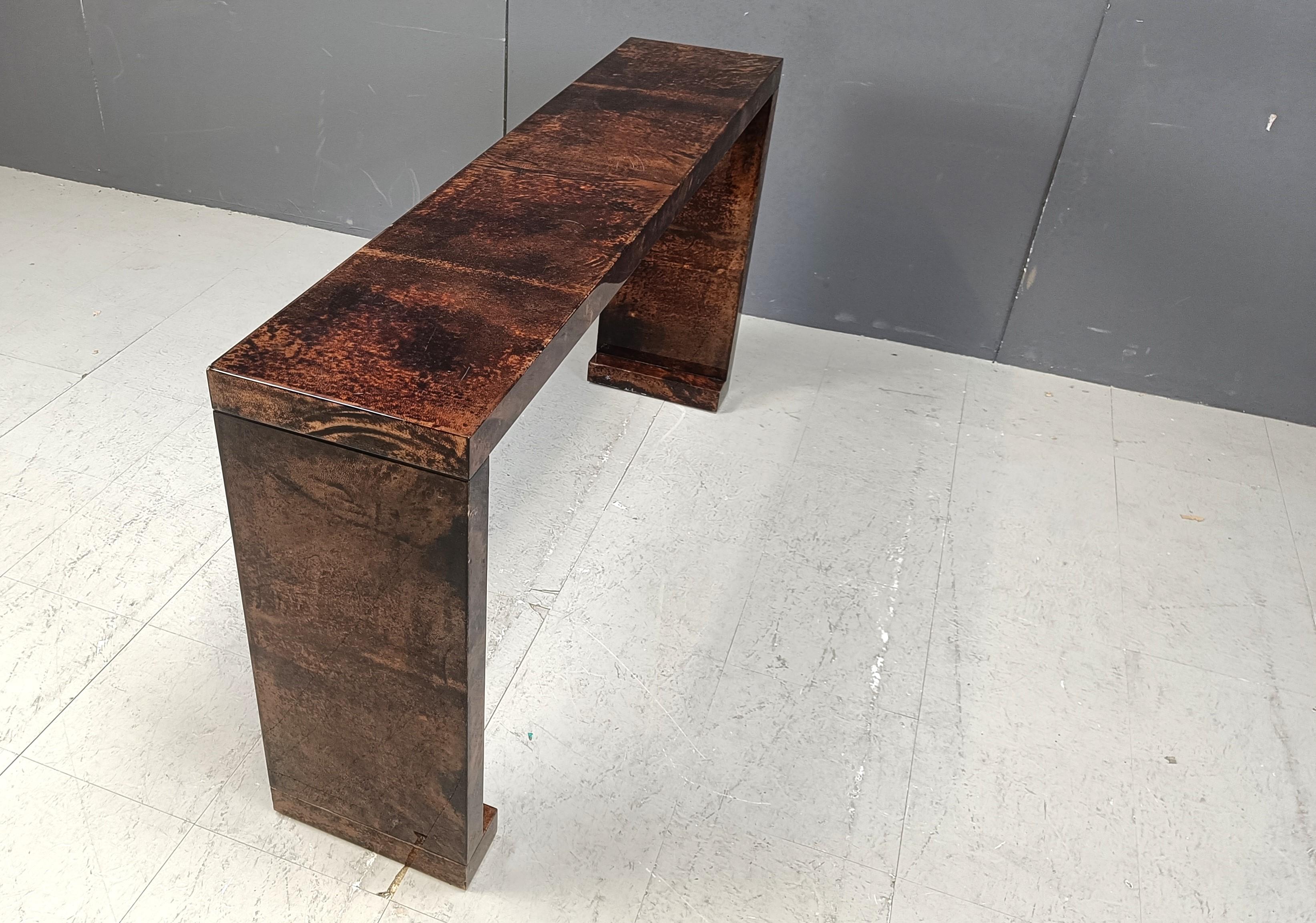 Rara consola de pergamino de piel de cabra de Aldo Tura, años 60 2