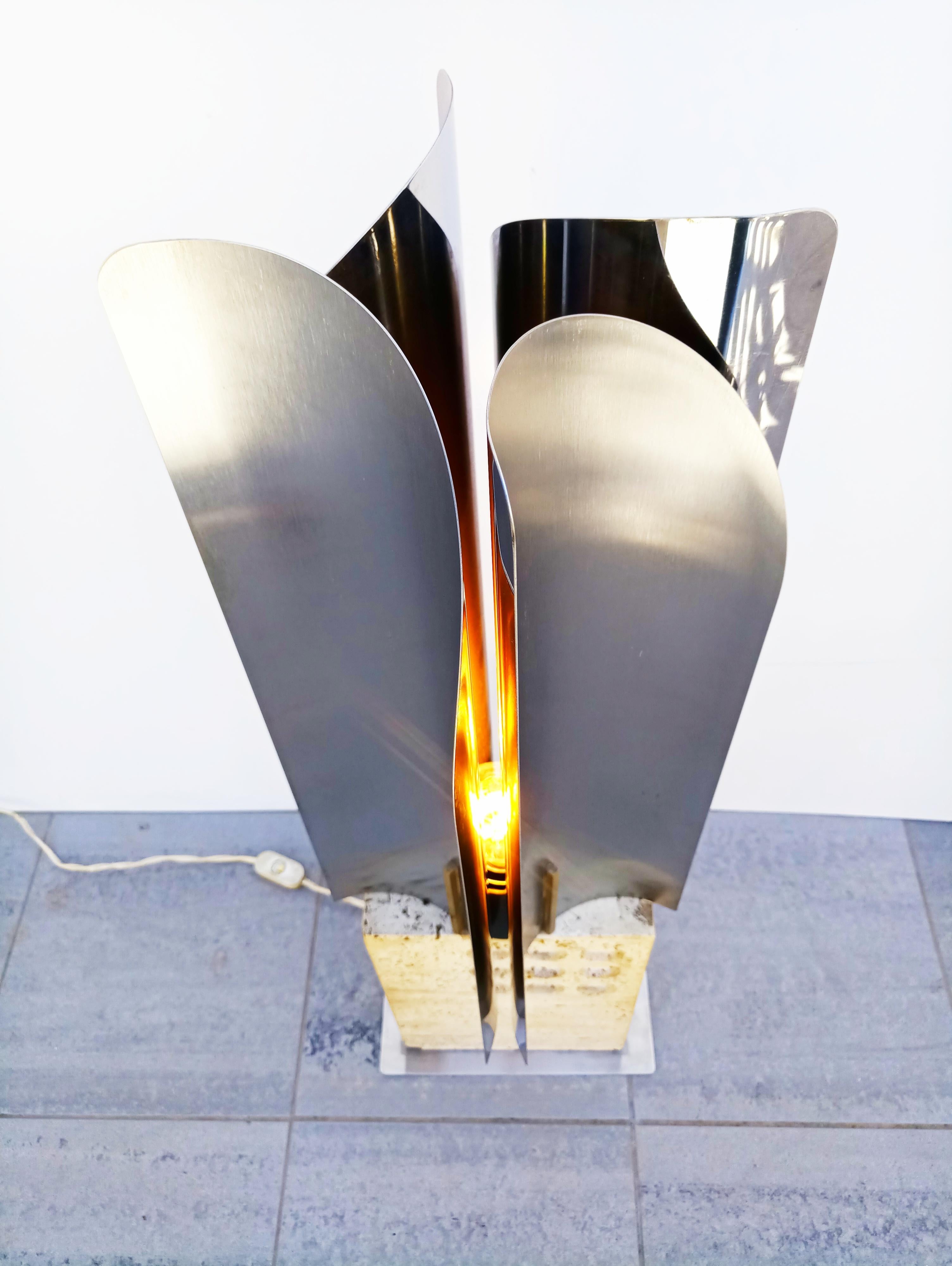 20th Century Rare Goffredo Reggiani Travertine Table Lamp, Italy, 1960s