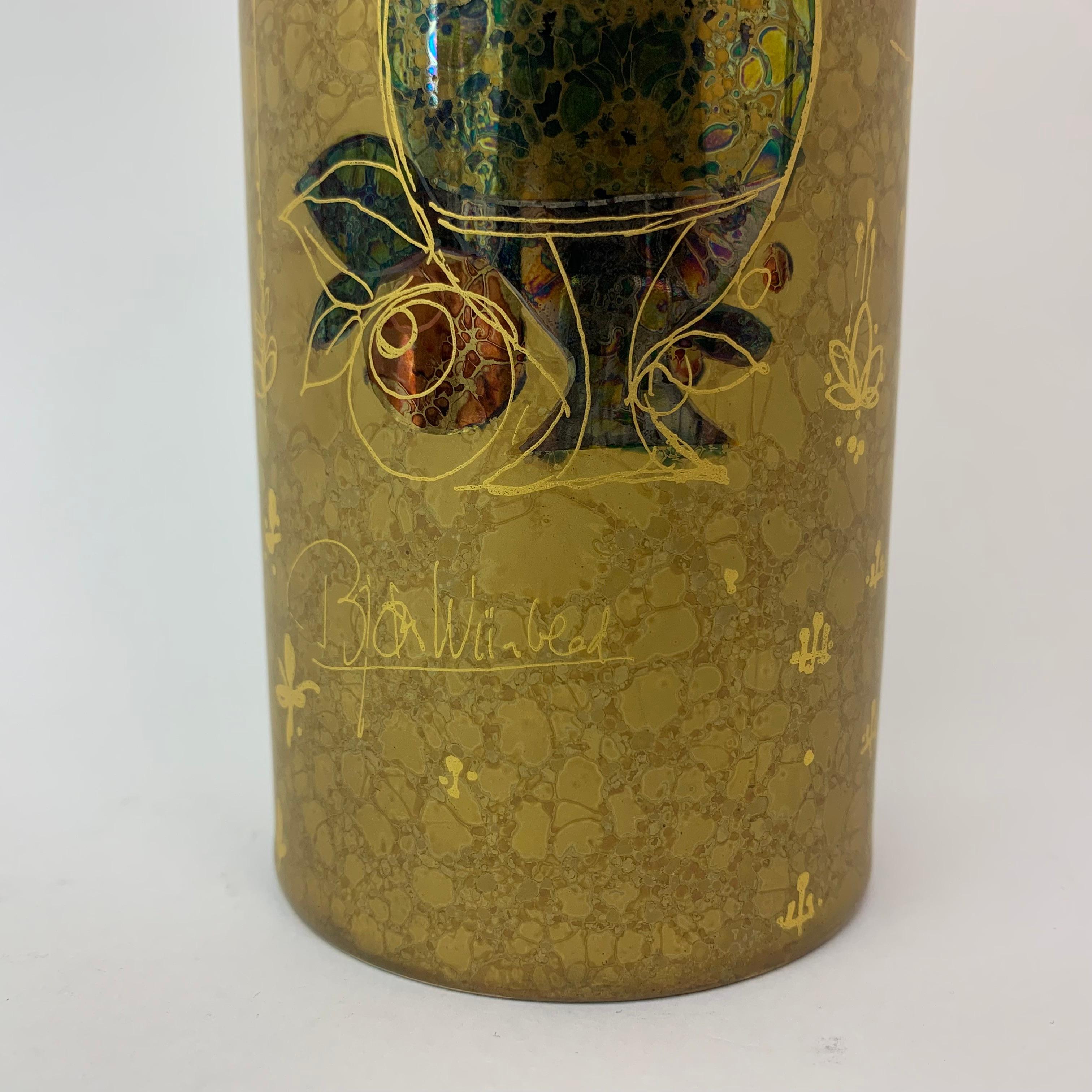 Rare Gold Bjørn Wiinblad for Rosenthal Vase, 1970s For Sale 4