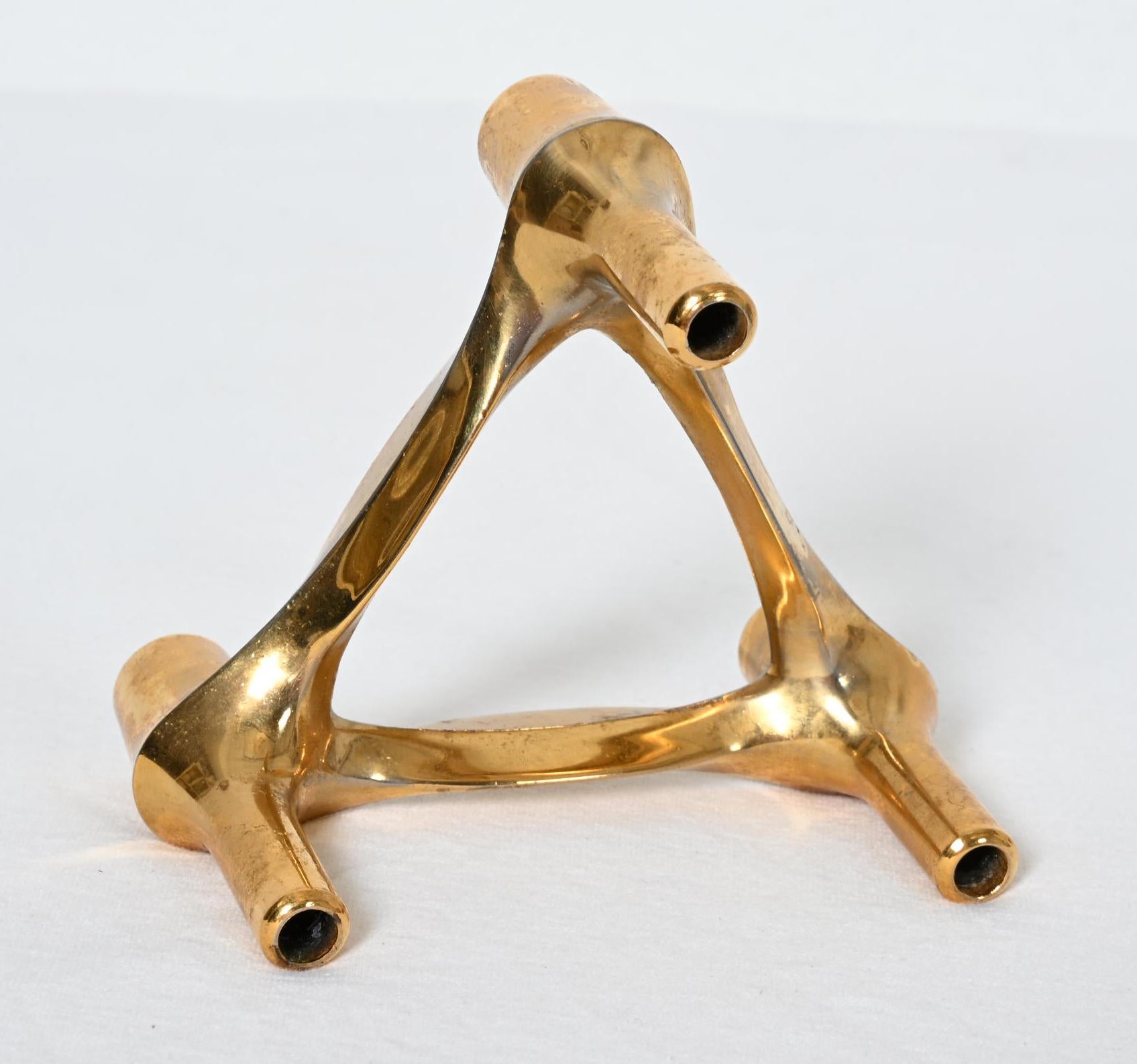 Rare Gold BMF Nagel Quist Variomaster Brutalist Stockable Modular Candleholder In Good Condition For Sale In Vienna, AT