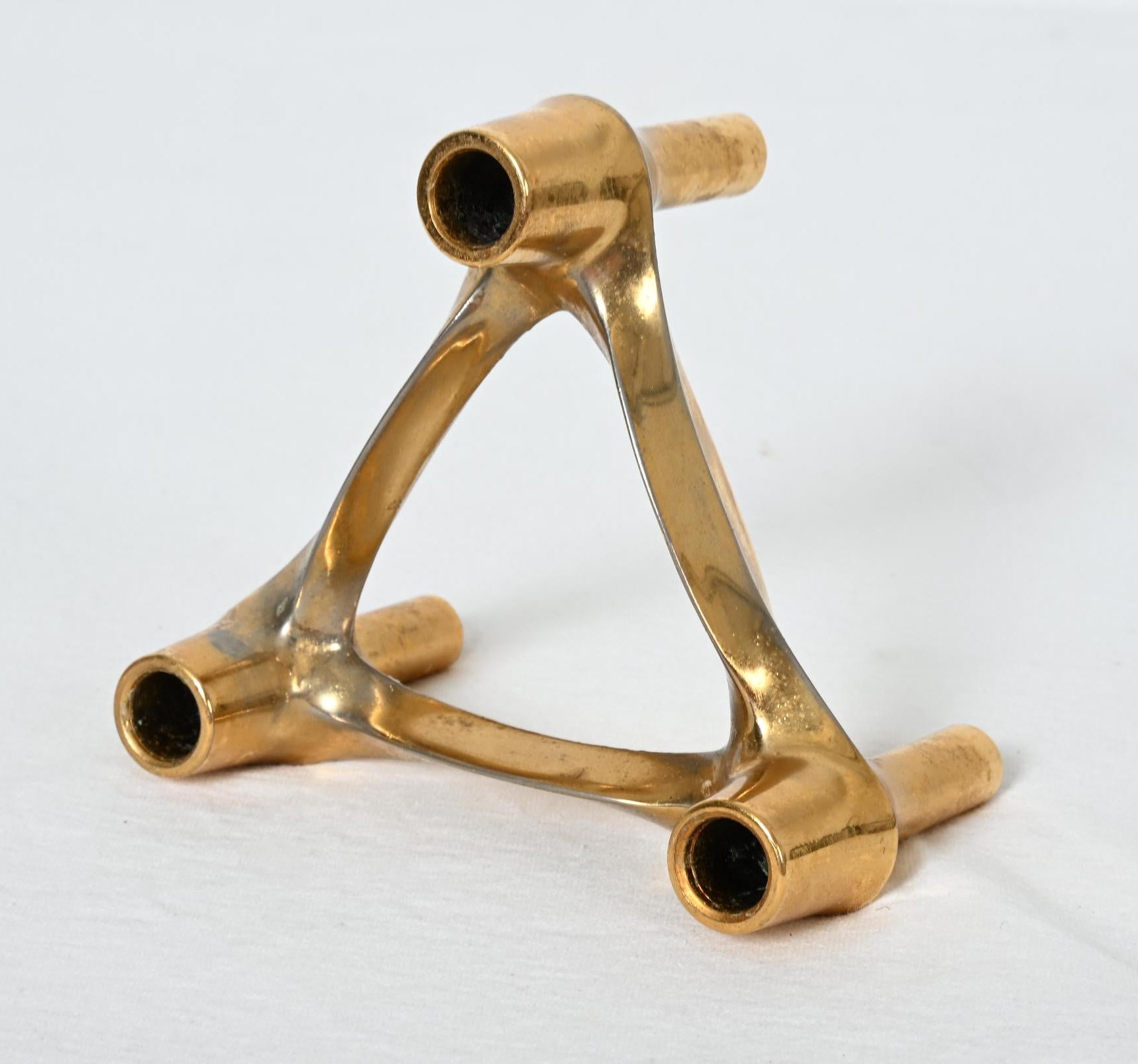 Brass Rare Gold BMF Nagel Quist Variomaster Brutalist Stockable Modular Candleholder For Sale