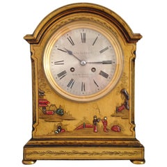 Rare Gold Chinoiserie Cased Mantel Clock by Sir John Bennett, London, circa 1860