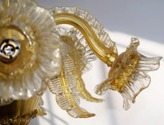 Rare Gold Dust Murano Glass Chandelier from Barovier & Toso, Italy, 1940s