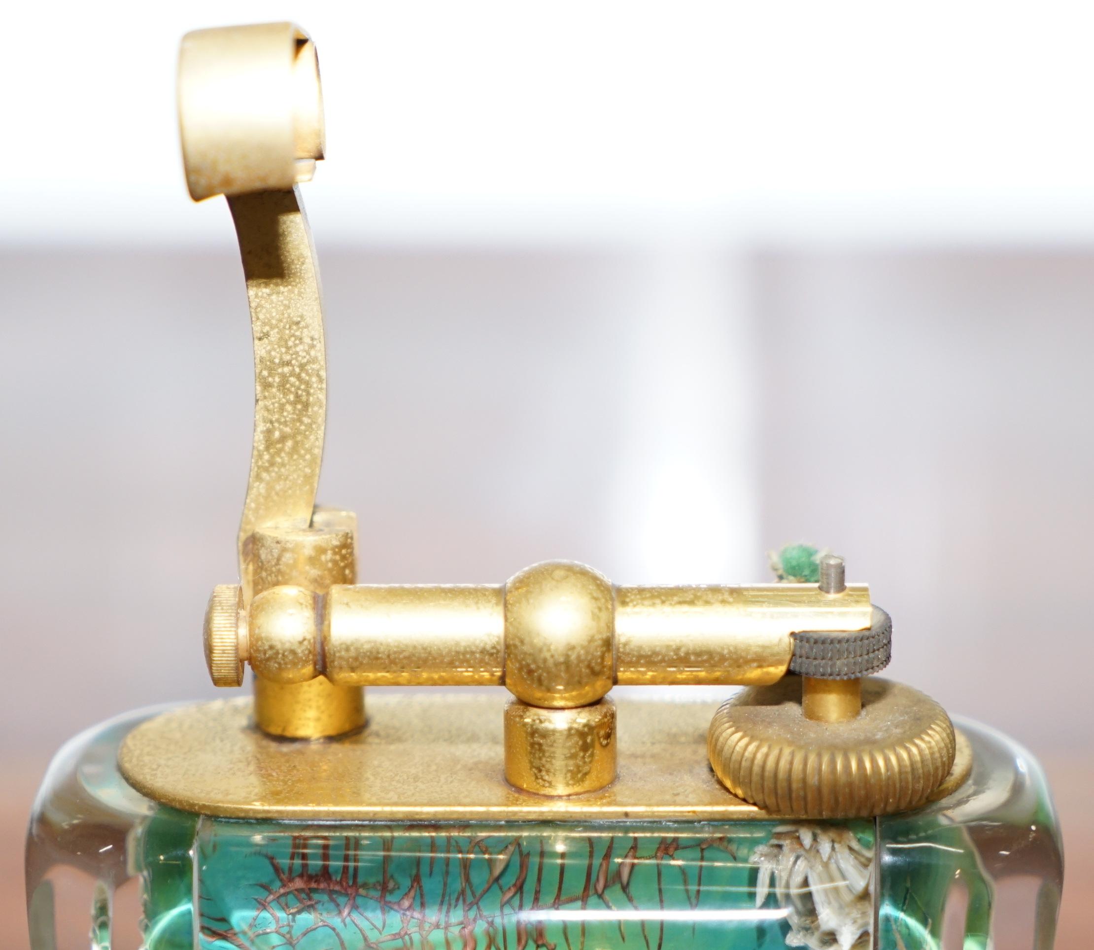 Hand-Crafted Rare Gold-Plated 1950s Dunhill Aquarium Oversized Table Lighter Made in England