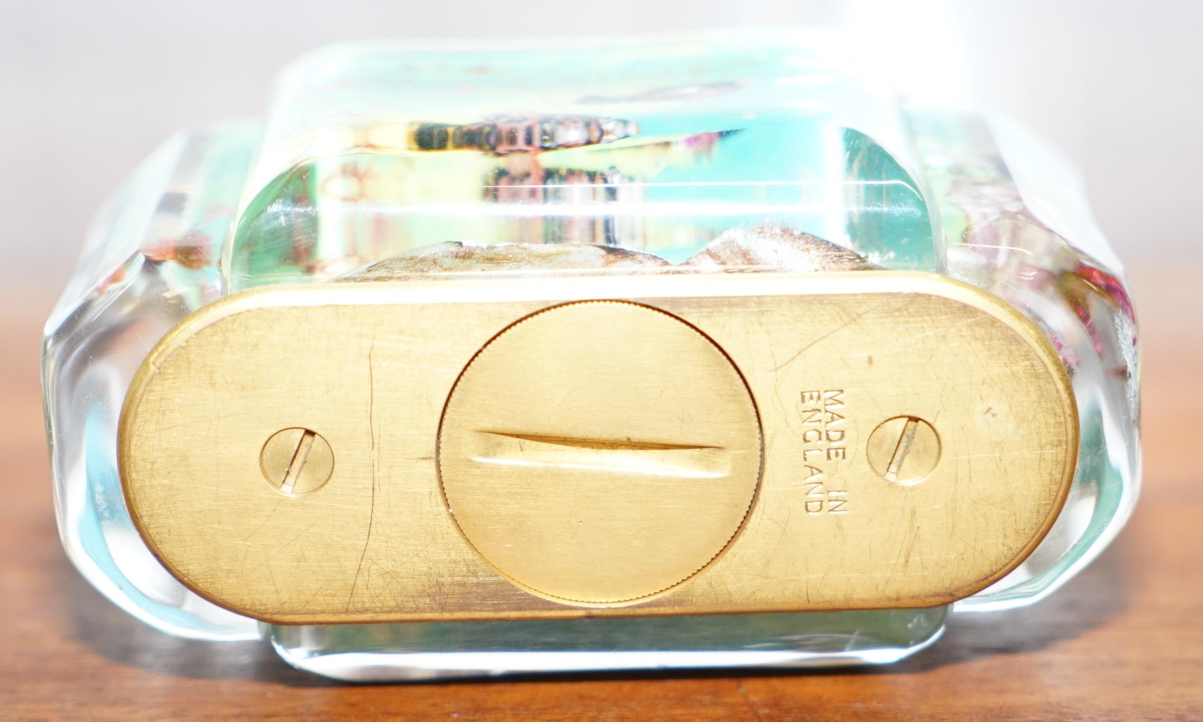 Mid-20th Century Rare Gold-Plated 1950s Dunhill Aquarium Oversized Table Lighter Made in England
