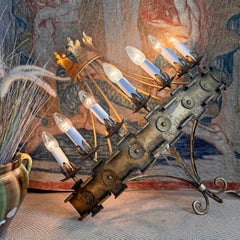 Rare Gold Spanish Ferro Wall Light Sconce of Large Scale