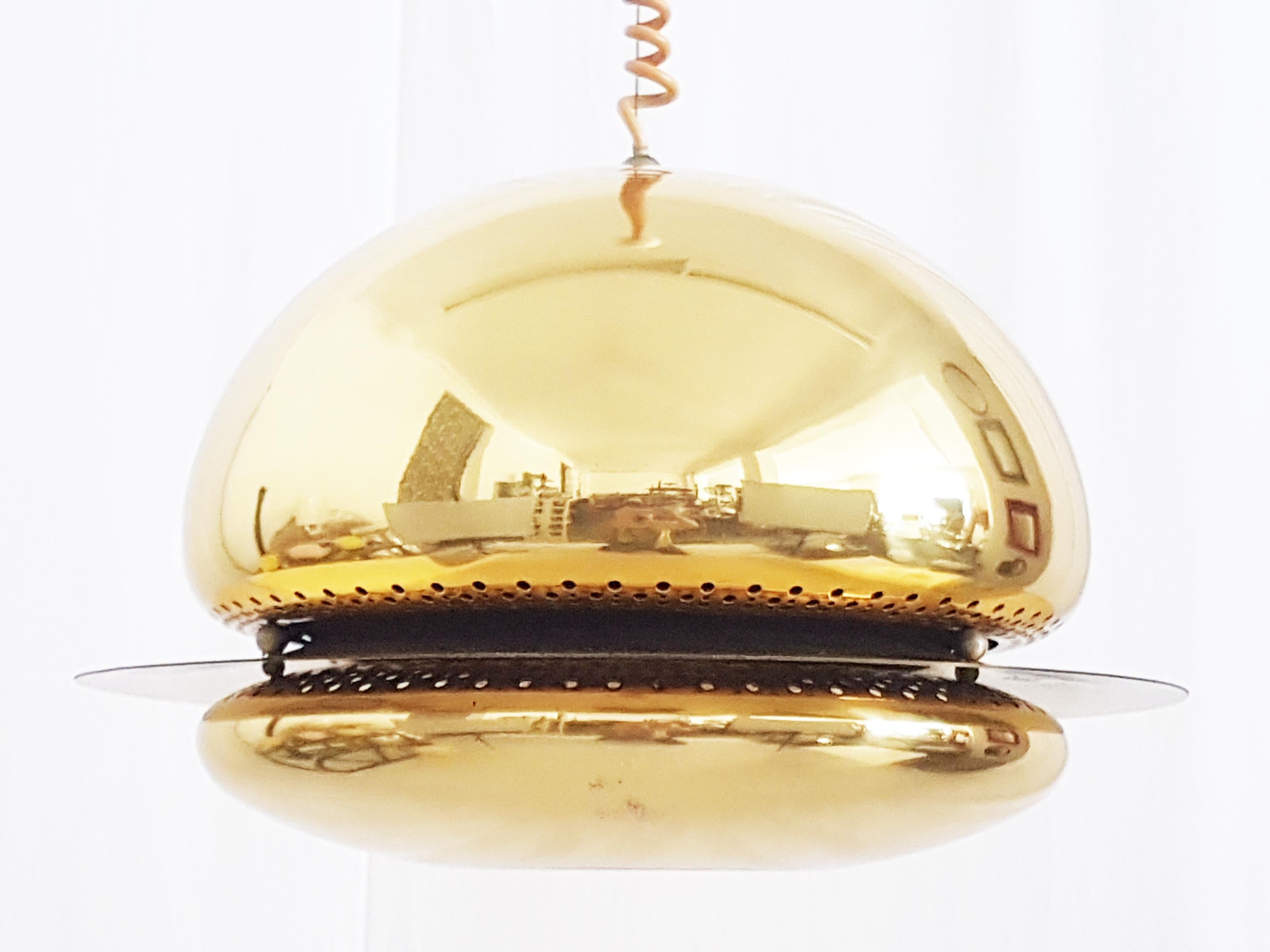 Rare Golden Metal 1961 Nictea Pendant by Afra e Tobia Scarpa for Flos 1