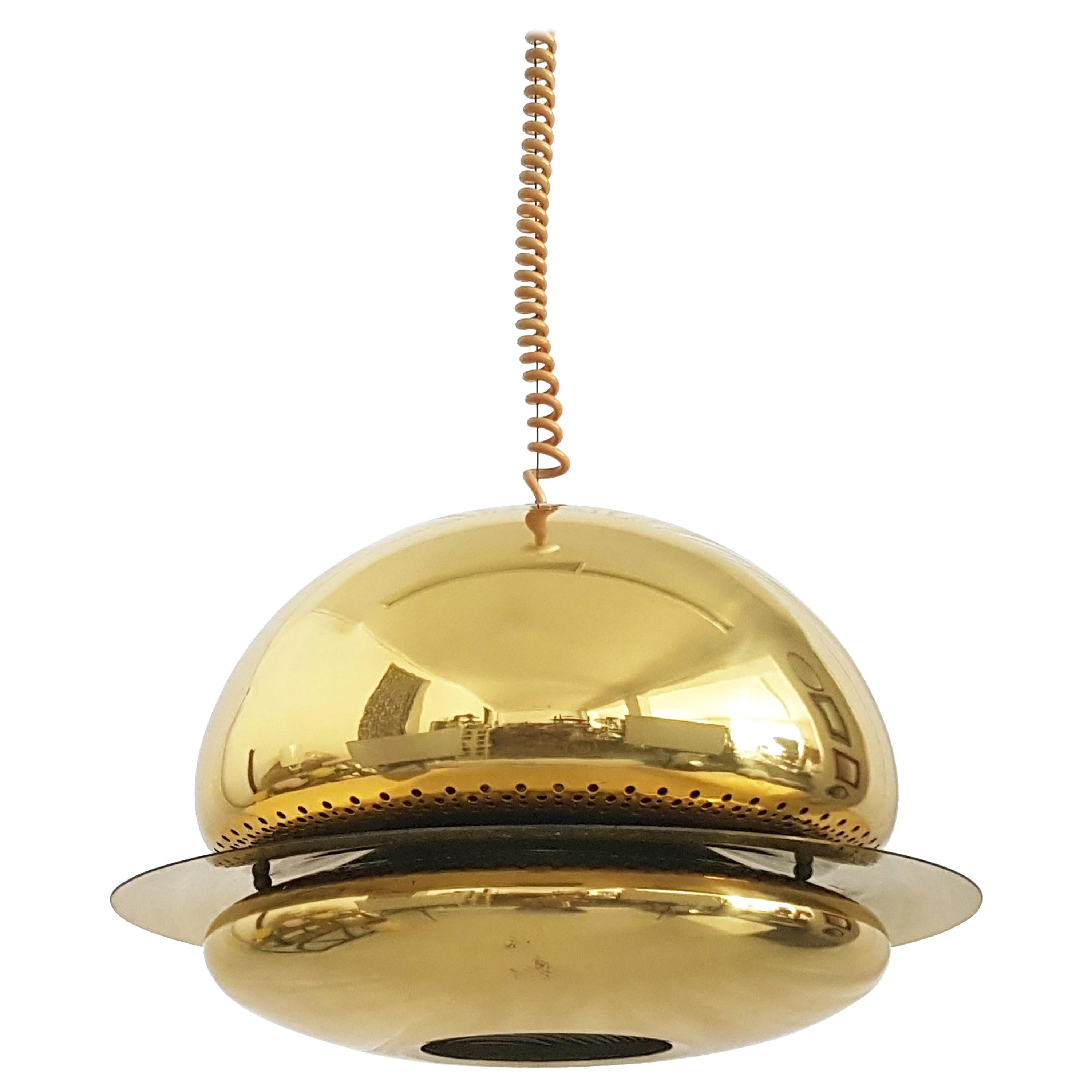 Rare Golden Metal 1961 Nictea Pendant by Afra e Tobia Scarpa for Flos