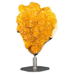 Rare Golden Orange Citrine Flower Cluster with Sparkly Galaxy Citrine Druzy