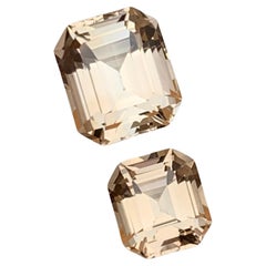 Rare Golden Peach Natural Imperial Topaz Loose Gemstones, 5.90 Ct Emerald Cut