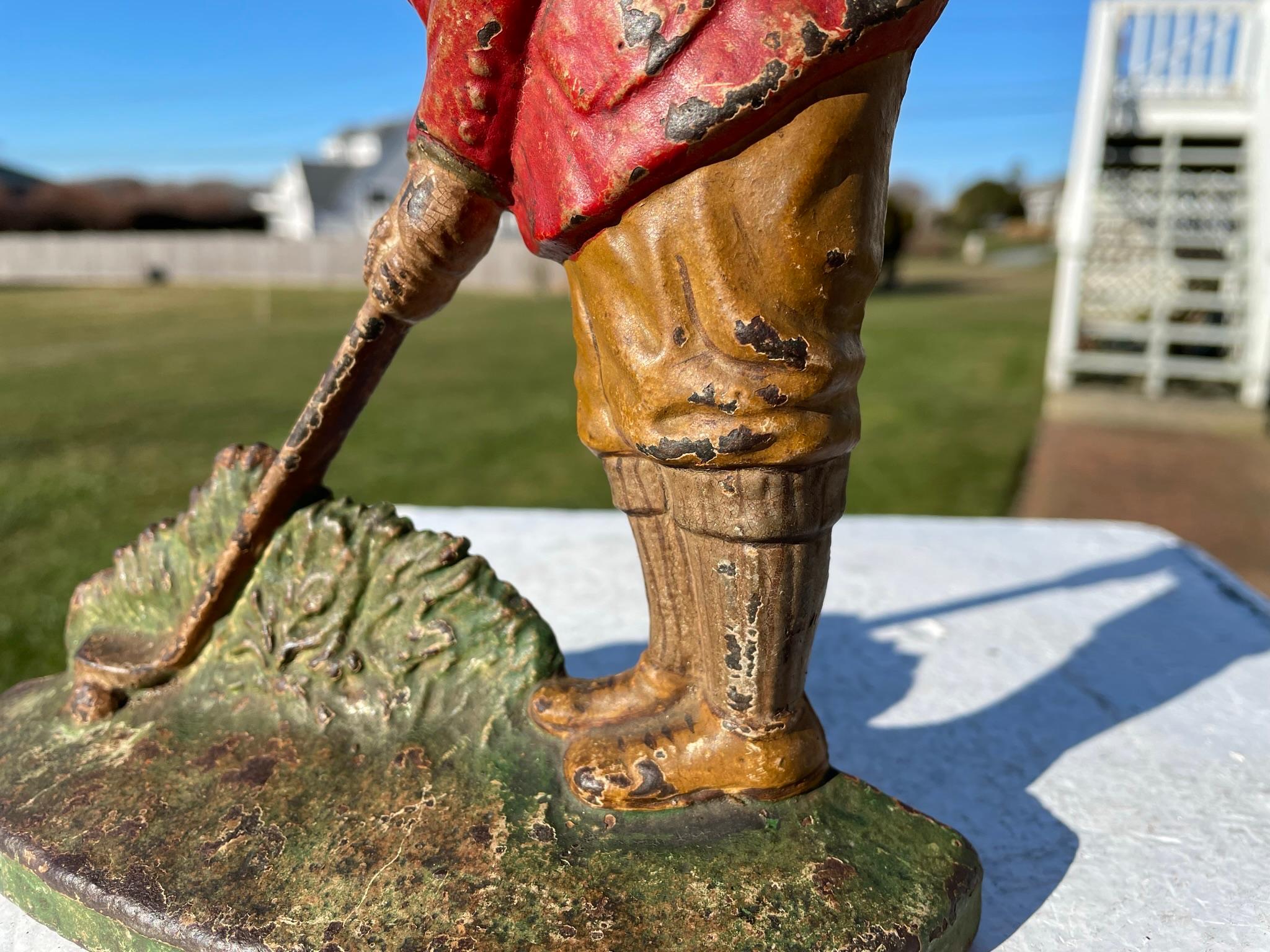 20th Century Rare Golf Lovers Antique Sculpture, Putting