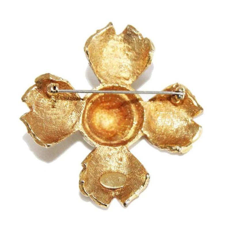 Rare & Gorgeous Vintage KJL Brooch by Zaha Hadid, 60s In Excellent Condition For Sale In Verviers, Région Wallonne