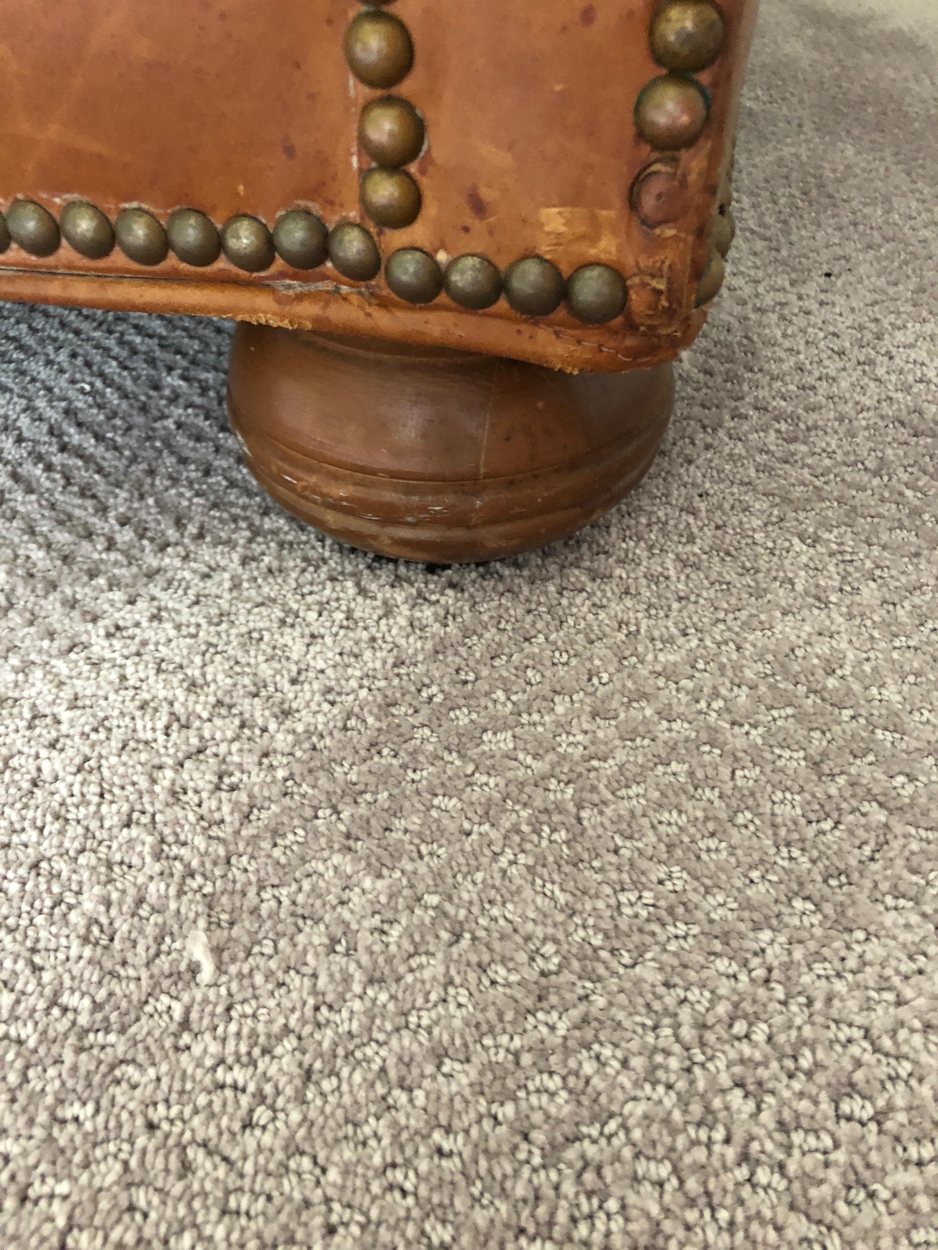 Rare Gorgeously Distressed Vintage Cognac Leather Chesterfield 7