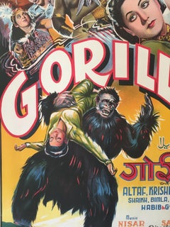 Rare 'Gorilla' Original Vintage Bollywood Movie Poster, 1953
