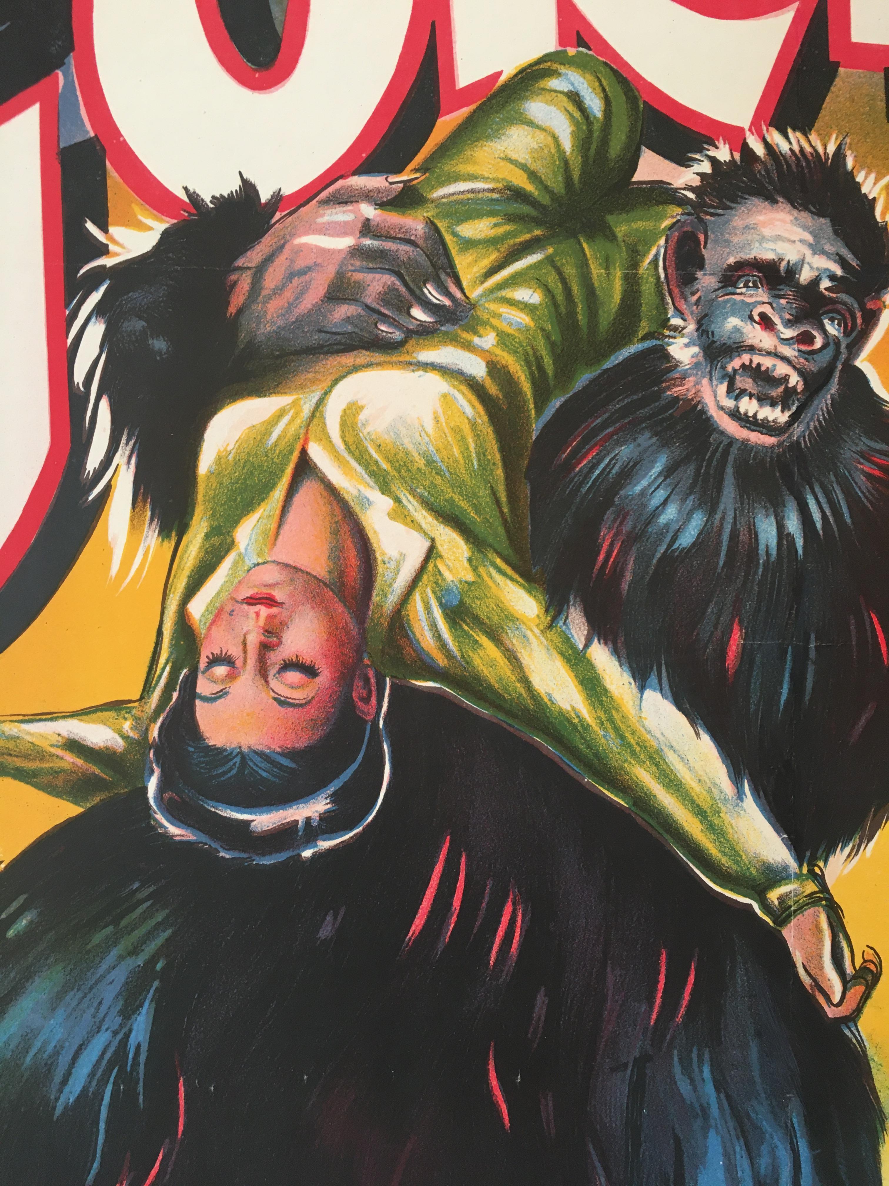Rare affiche originale du film indien « Gorilla », 1953 2