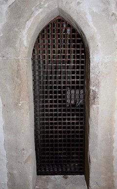 Rare Gothic Castle Door with Original Hand-Forged Ironwork, 14th-15th Century