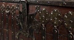 Rare Gothic German Oak and Iron Chest Known as "Stollentruhe" 16th century
