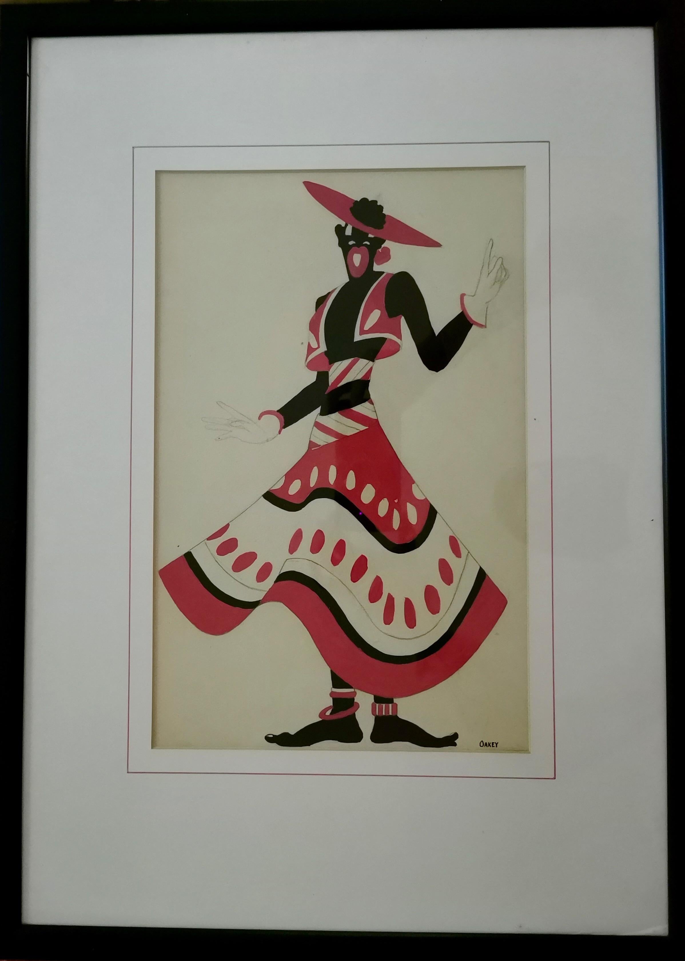 Two Framed Period Fashion Illustrations
Depicting Black Fashion 1960s/1970s
Pencil and Gouache
Signed Oakey
Frame Size 24 inch x 17.5 inch
Image Size 14 inch x 9.25 inch